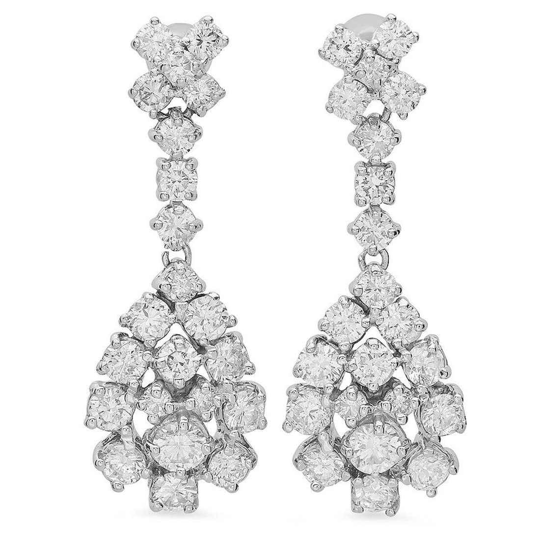 14K Gold 3.17ct Diamond Earrings