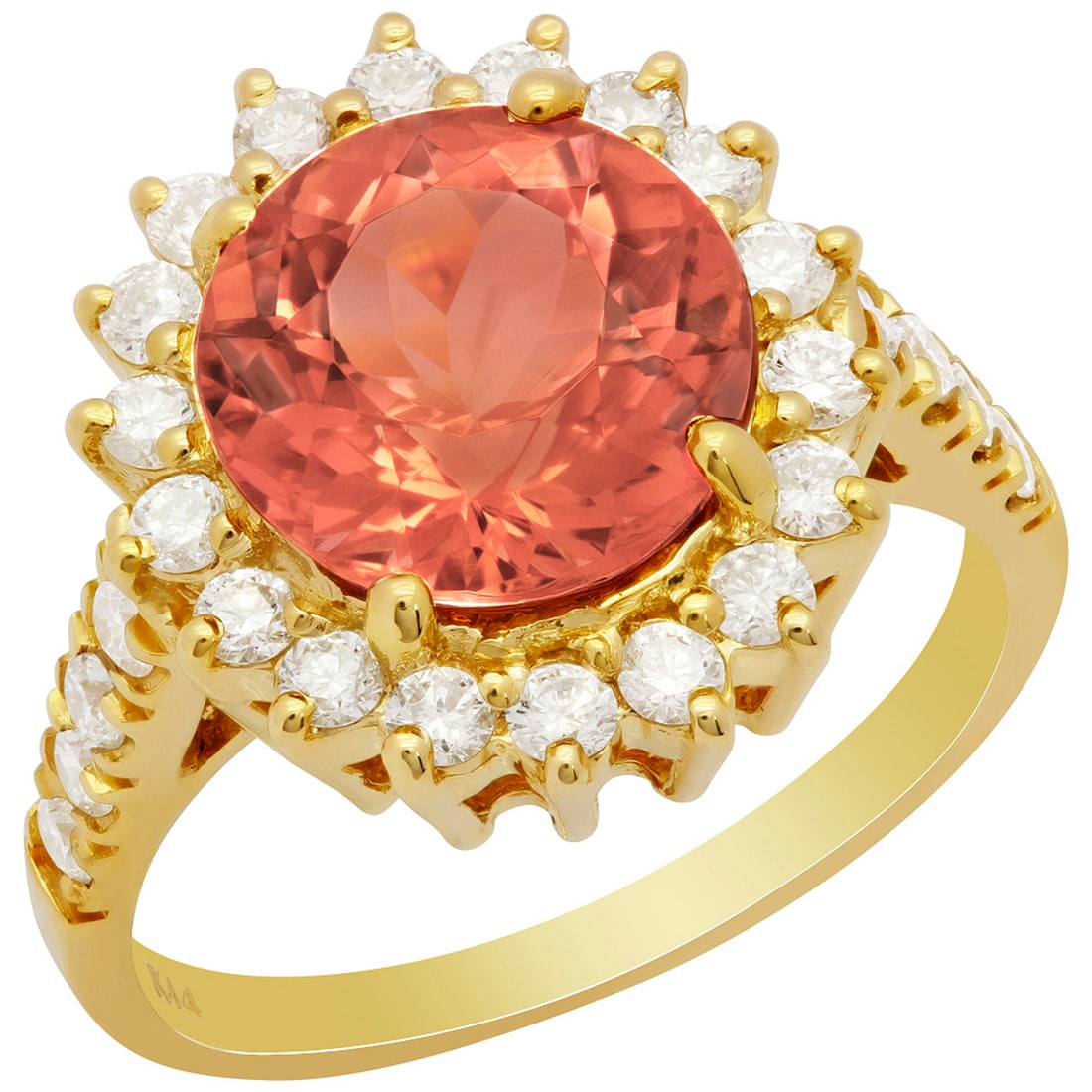 14k Yellow Gold 3.56ct Tourmaline 0.81ct Diamond Ring: Retail: $5,340.00 ****** 14k Yellow Gold 3.56ct Tourmaline 0.81ct Diamond Ring ****** Metal: 14K Yellow Gold / Total Item Weight: 5.00 grams / Country Made: United States / / Main Stone: Tourmaline / 