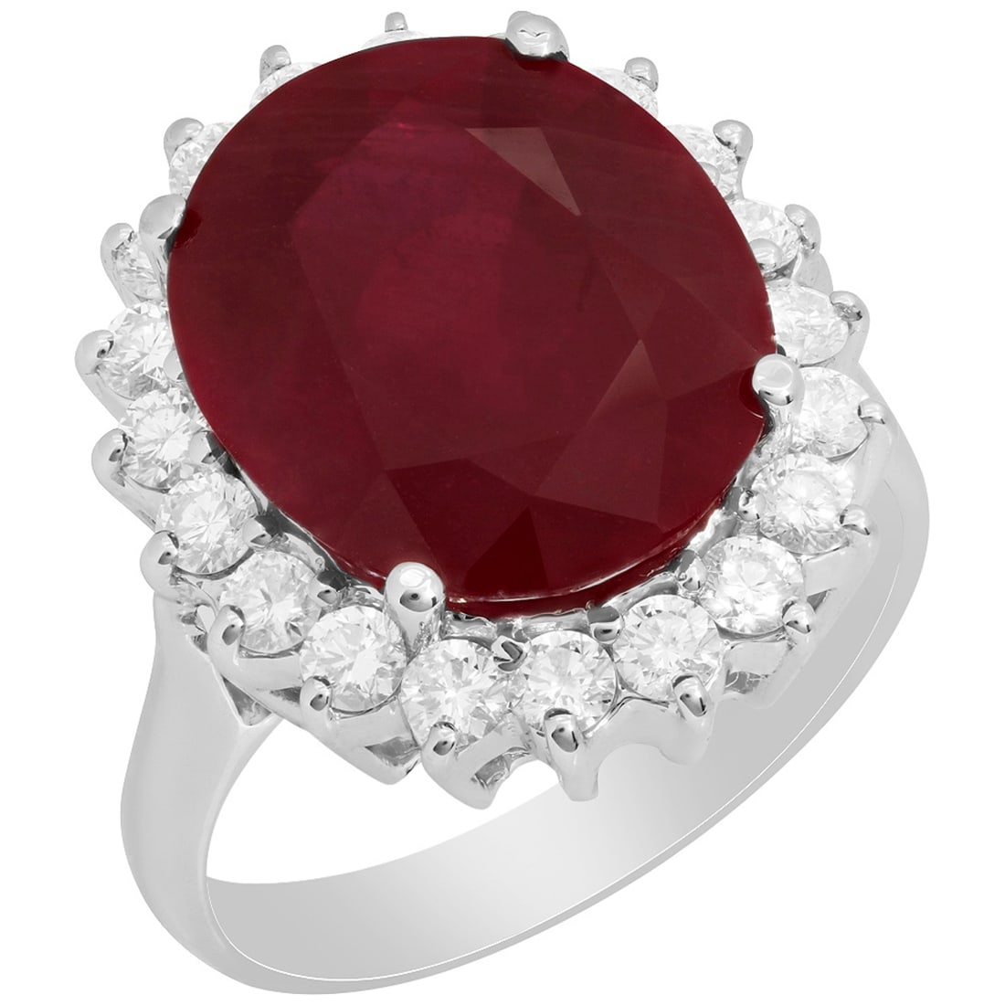 14k White Gold 9.65ct Ruby 0.93ct Diamond Ring: Retail: $8,470.00 ****** 14k White Gold 9.65ct Ruby 0.93ct Diamond Ring ****** Metal: 14K White Gold / Total Item Weight: 6.70 grams / Country Made: United States / / Main Stone: Ruby / Color: Intense