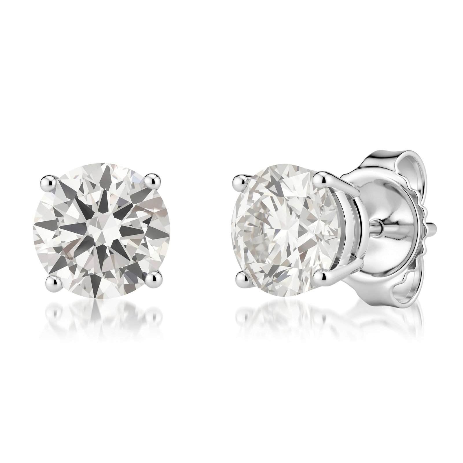 14K White Gold Diamond Stud Earrings 2.09tcw: Retail: $15,790.00 ****** 14K White Gold Diamond Stud Earrings 2.09tcw ****** Metal: 14K White Gold / Total Item Weight: 1.7 Grams / Country Made: United States / / Main Stone: Diamond / Carat Total W