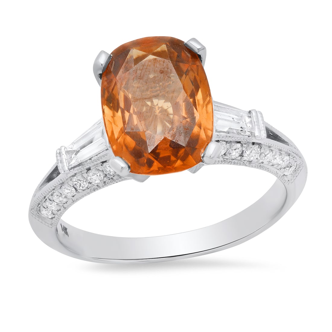 14K White Gold Setting with 4.94ct Natural Zircon and 0.64ct Diamond Ladies Ring: Retail: $5,675.00 ****** 14K White Gold Setting with 4.94ct Natural Zircon and 0.64ct Diamond Ladies Ring ****** Size: 6.75(we offer free resizing to winning bidders) / Metal: 14K White Gold / Total