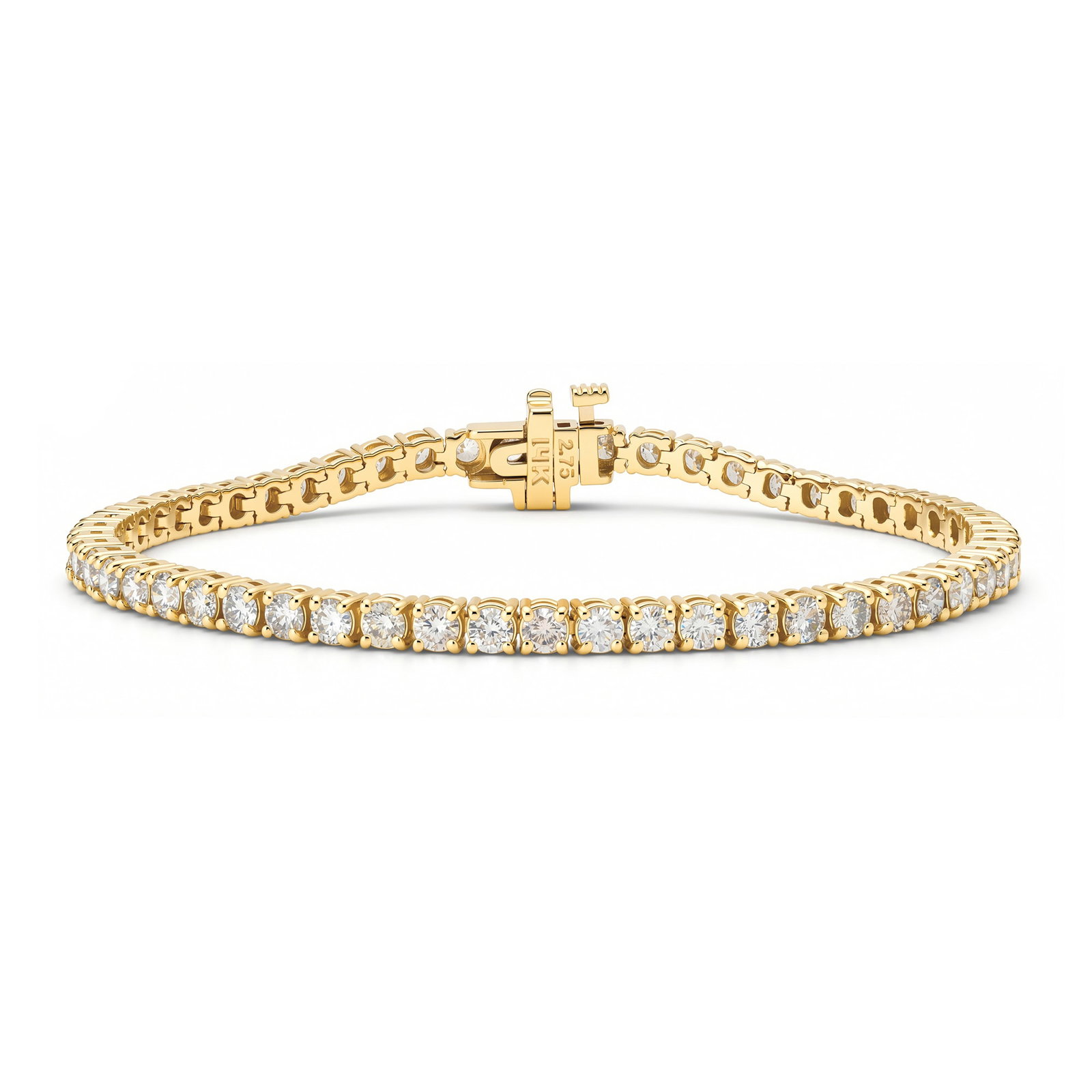 14K Yellow Gold Ladies Bracelet with 4.71tcw Diamonds: Retail: $18,460.00 ****** 14K Yellow Gold Ladies Bracelet with 4.71tcw Diamonds ****** Size: 7 / Metal: 14K Yellow Gold / Total Item Weight: 10.3 Grams / Country Made: United States / / Main Stone: