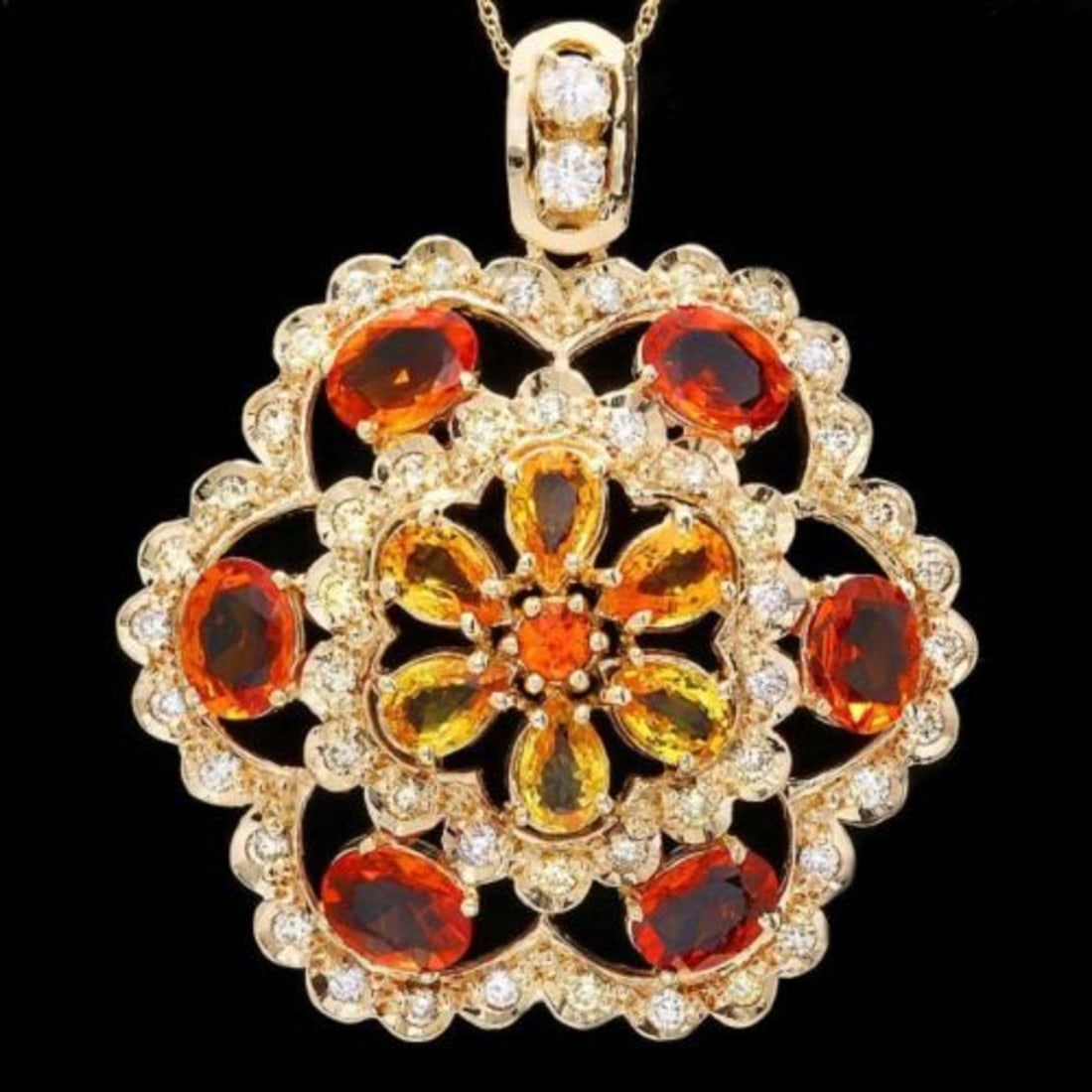 14K Gold 7.13ct Sapphire and 1.34ct Diamond Pendant: Retail: $14,950.00 ****** 14K Gold 7.13ct Sapphire and 1.34ct Diamond Pendant ****** Metal: 14K Yellow Gold / Total Item Weight: 12.0 Grams / Country Made: United States / / Main Stone: Sapphire / Col