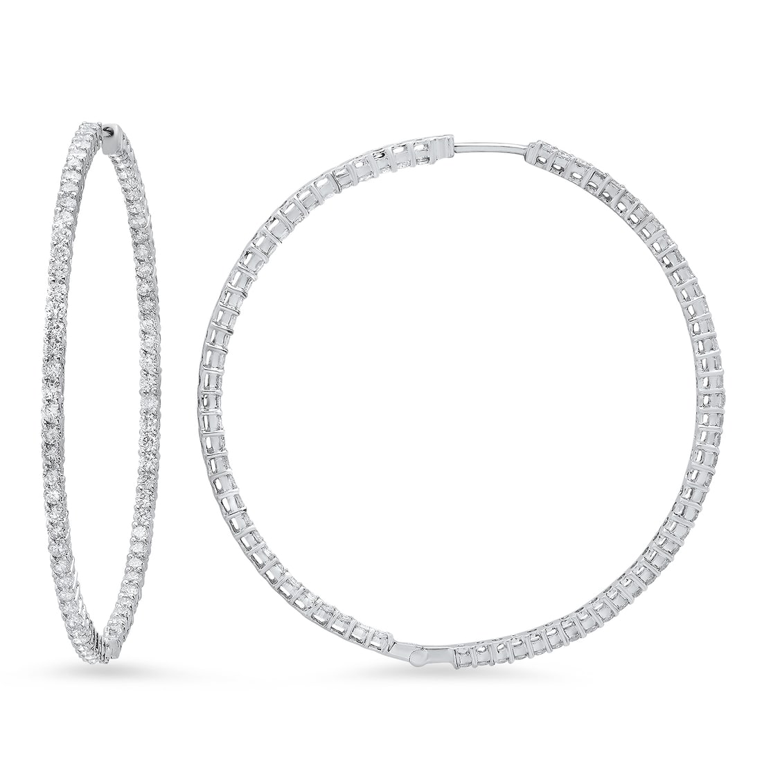 18K White Gold and 4.80ct Diamond Earrings: Retail: $16,470.00 ****** 18K White Gold and 4.80ct Diamond Earrings ****** Size: 2.25 / Metal: 18K White Gold / Total Item Weight: 13.6 Grams / Country Made: United States / / Main Stone: Diamond / C