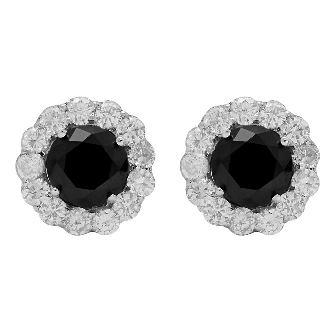 14k White Gold 2.82ct & 1,76ct Diamond Earrings: Retail: $9,595.00 ****** 14k White Gold 2.82ct & 1,76ct Diamond Earrings ****** Metal: 14K White Gold / Total Item Weight: 4.38 grams / Country Made: United States / / Main Stone: Diamond / Color: Bla