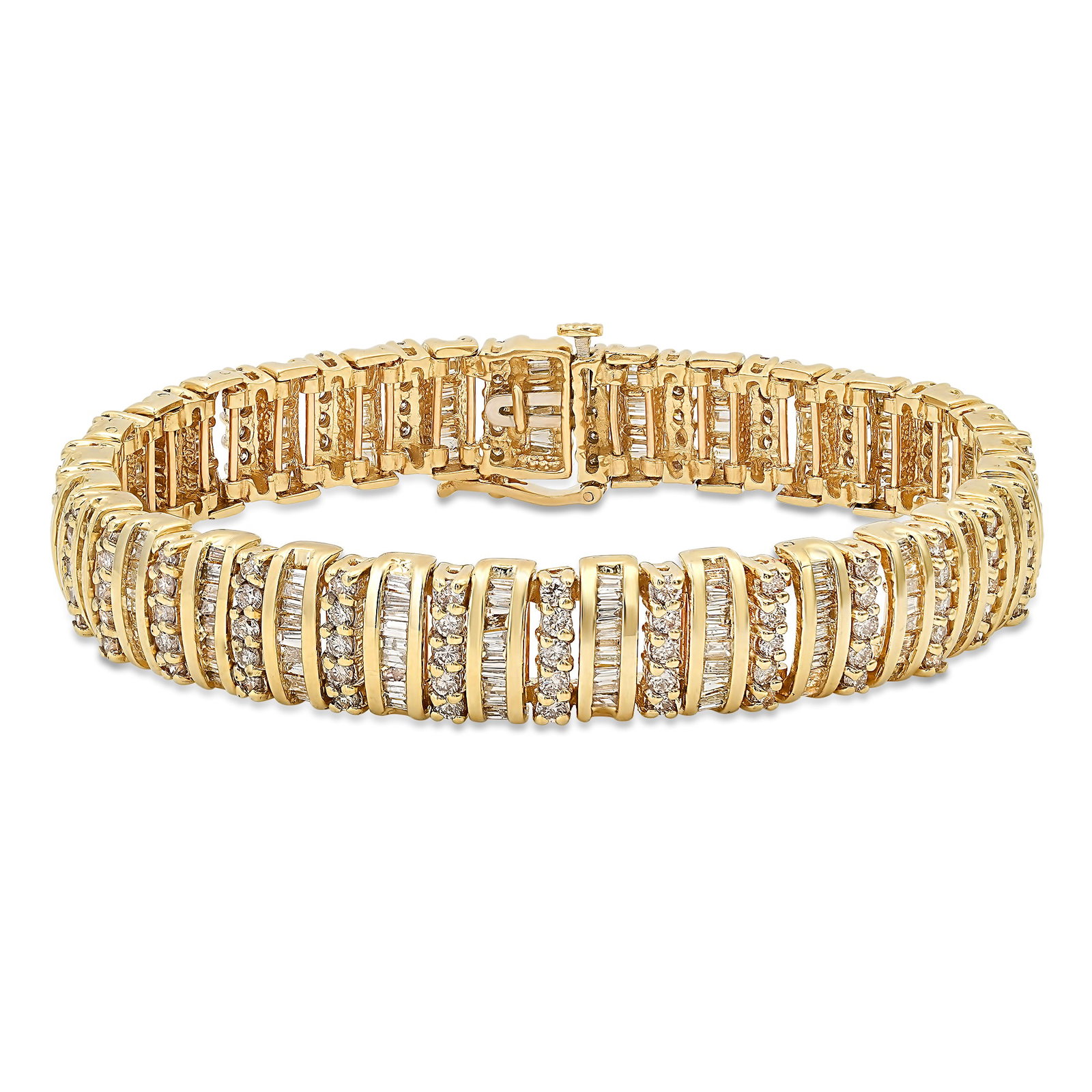 14K Yellow Gold Ladies Bracelet with 9.24tcw Diamonds (1 of 4)