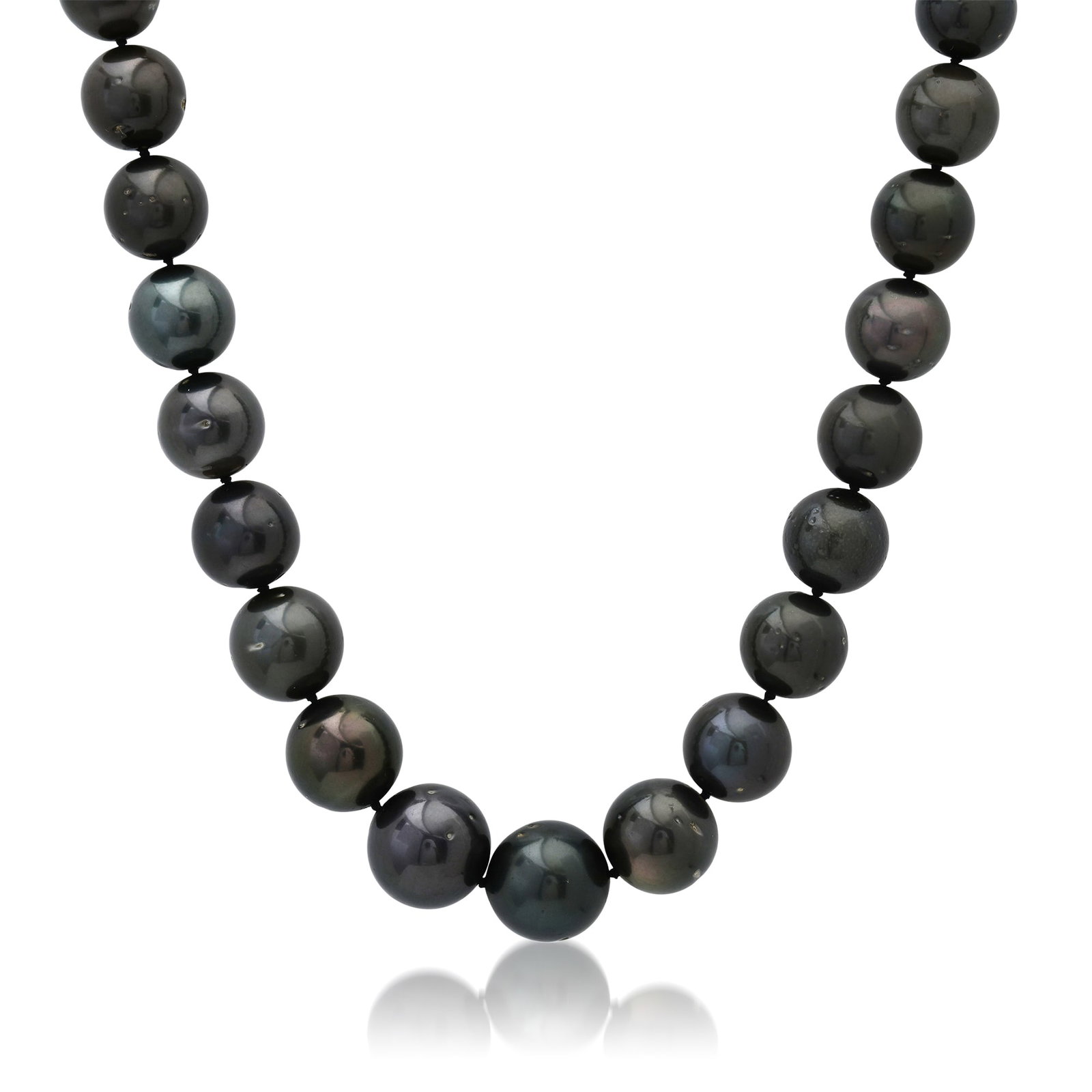 11mm to 14mm Tahitian Pearl Necklace with 14K Bead Clasp: Retail: $8,372.00 ****** 11mm to 14mm Tahitian Pearl Necklace with 14K Bead Clasp ****** Size: 17.5 / Metal: 14K White Gold / Total Item Weight: 87.3 Grams / Country Made: United States / / Main Stone