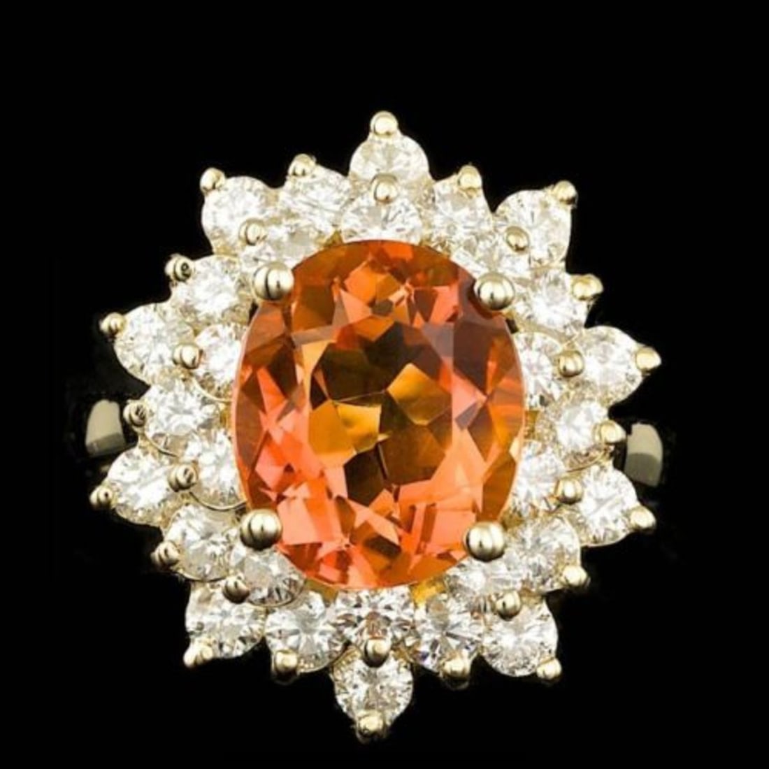 14K Yellow Gold 3.58ct Citrine and 1.93ct Diamond Ring: Retail: $12,920.00 ****** 14K Yellow Gold 3.58ct Citrine and 1.93ct Diamond Ring ****** Metal: 14K Yellow Gold / Total Item Weight: 6.5 Grams / Country Made: United States / / Main Stone: Citrine / Co