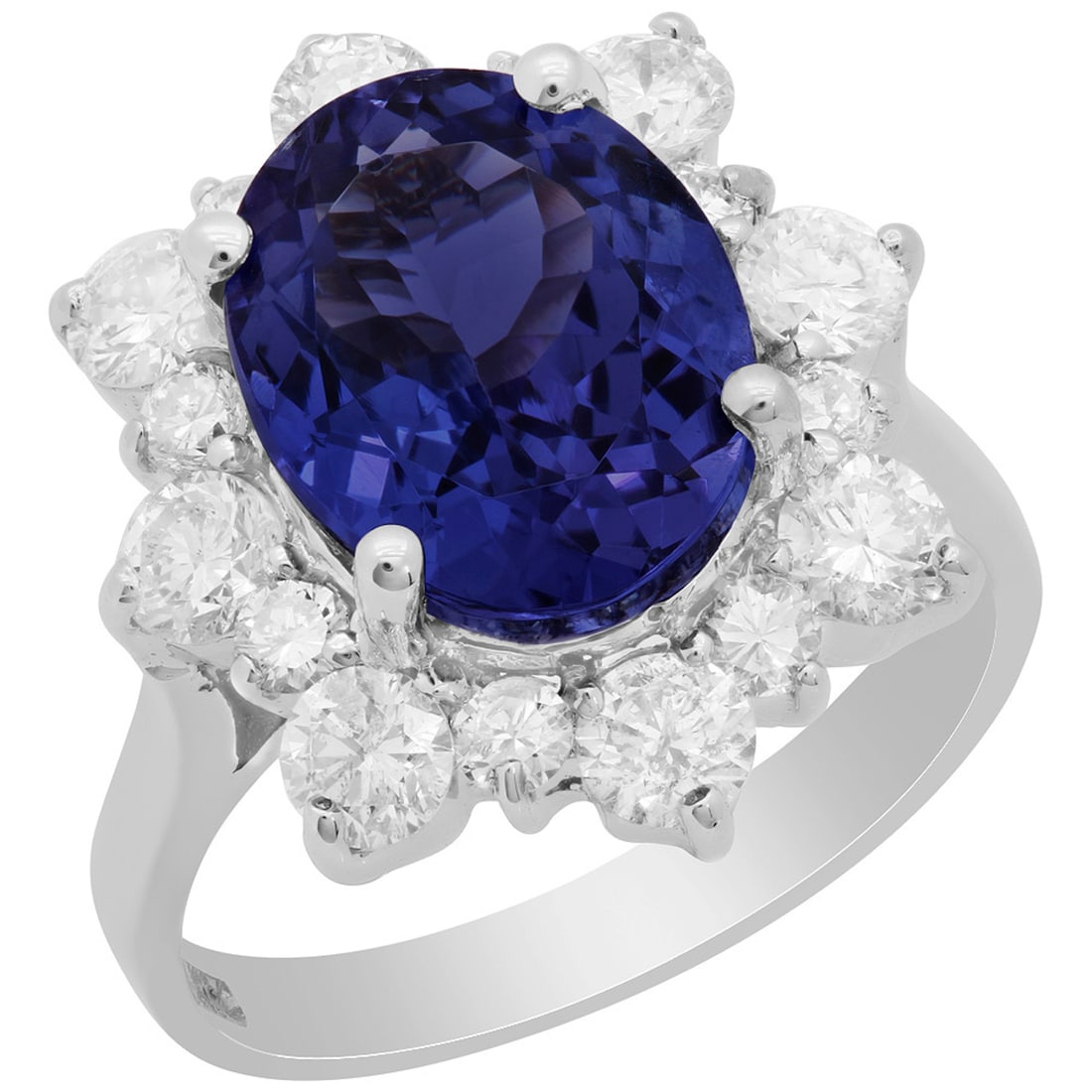 14k White Gold 4.68ct Tanzanite 1.51ct Diamond Ring: Retail: $11,700.00 ****** 14k White Gold 4.68ct Tanzanite 1.51ct Diamond Ring ****** Metal: 14K White Gold / Total Item Weight: 5.60 grams / Country Made: United States / / Main Stone: Tanzanite /