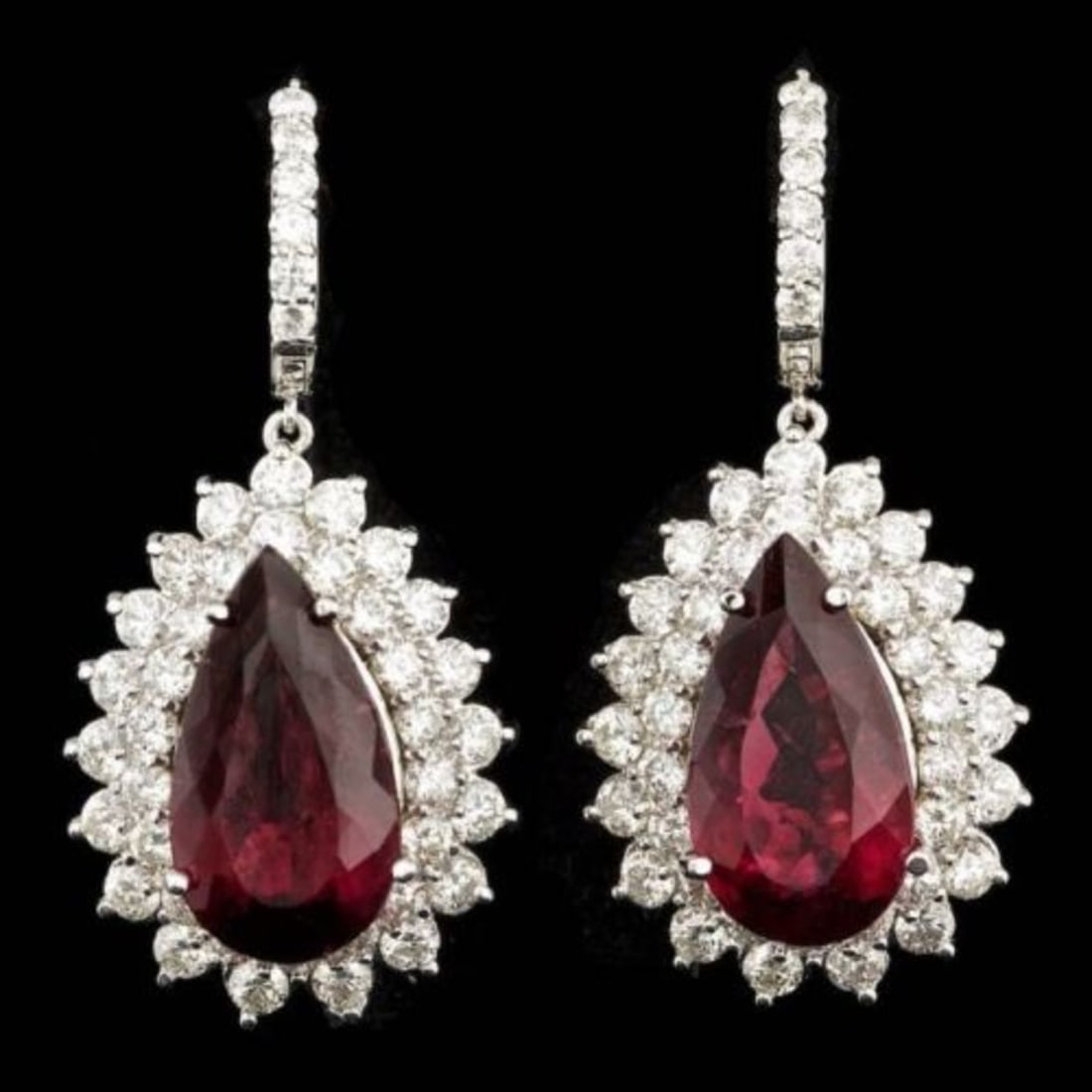 14k 14.31ct Tourmaline 5.39ct Diamond Earrings: Retail: $36,700.00 ****** 14k 14.31ct Tourmaline 5.39ct Diamond Earrings ****** Metal: 14k Solid White Gold / Total Item Weight: 20.0 grams / Country Made: United States / / Main Stone: Tourmaline / C