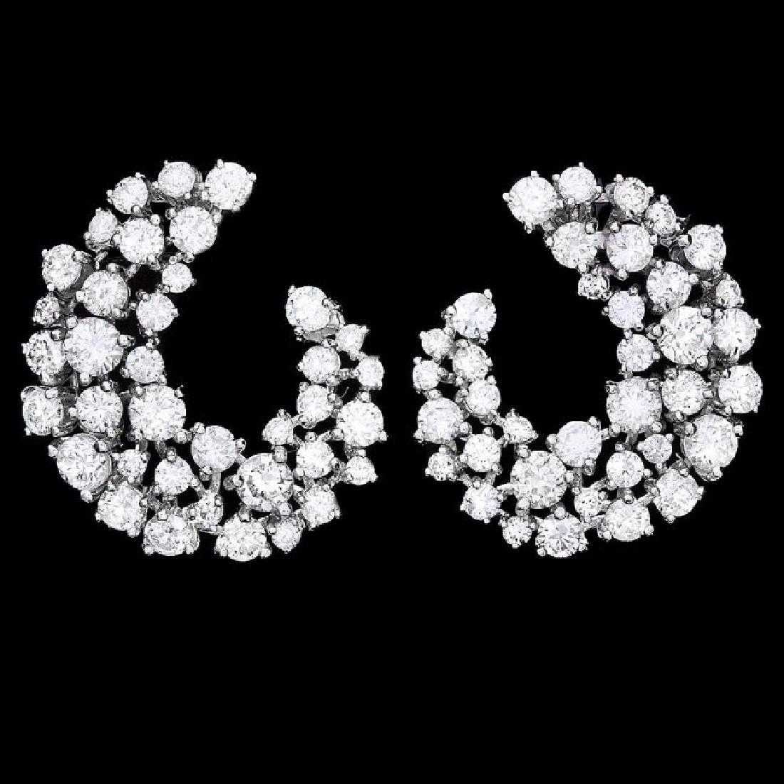 14K White Gold and 4.25ct Diamond Earrings: Retail: $14,125.00 ****** 14K White Gold and 4.25ct Diamond Earrings ****** Metal: 14K White Gold / Total Item Weight: 7.5 Grams / Country Made: United States / / Main Stone: Diamond / Carat Total Wei