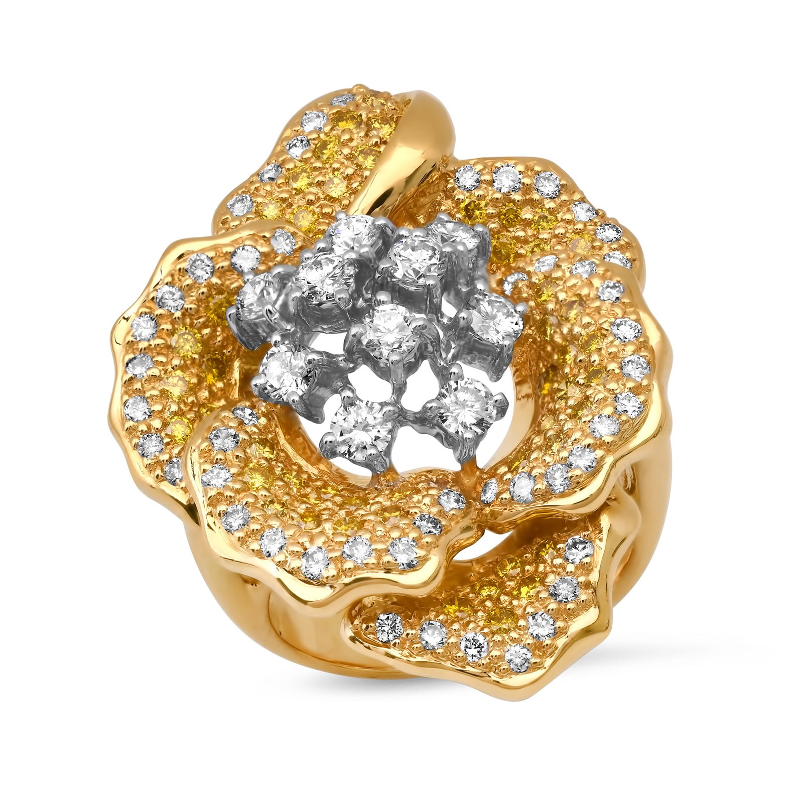 18K Yellow Gold Setting with 2.38tcw Diamond Ladies Ring: Retail: $19,200.00 ****** 18K Yellow Gold Setting with 2.38tcw Diamond Ladies Ring ****** Size: 6.5 (we offer free resizing to winning bidders) / Metal: 18K White Gold / Total Item Weight: 20.3 Grams