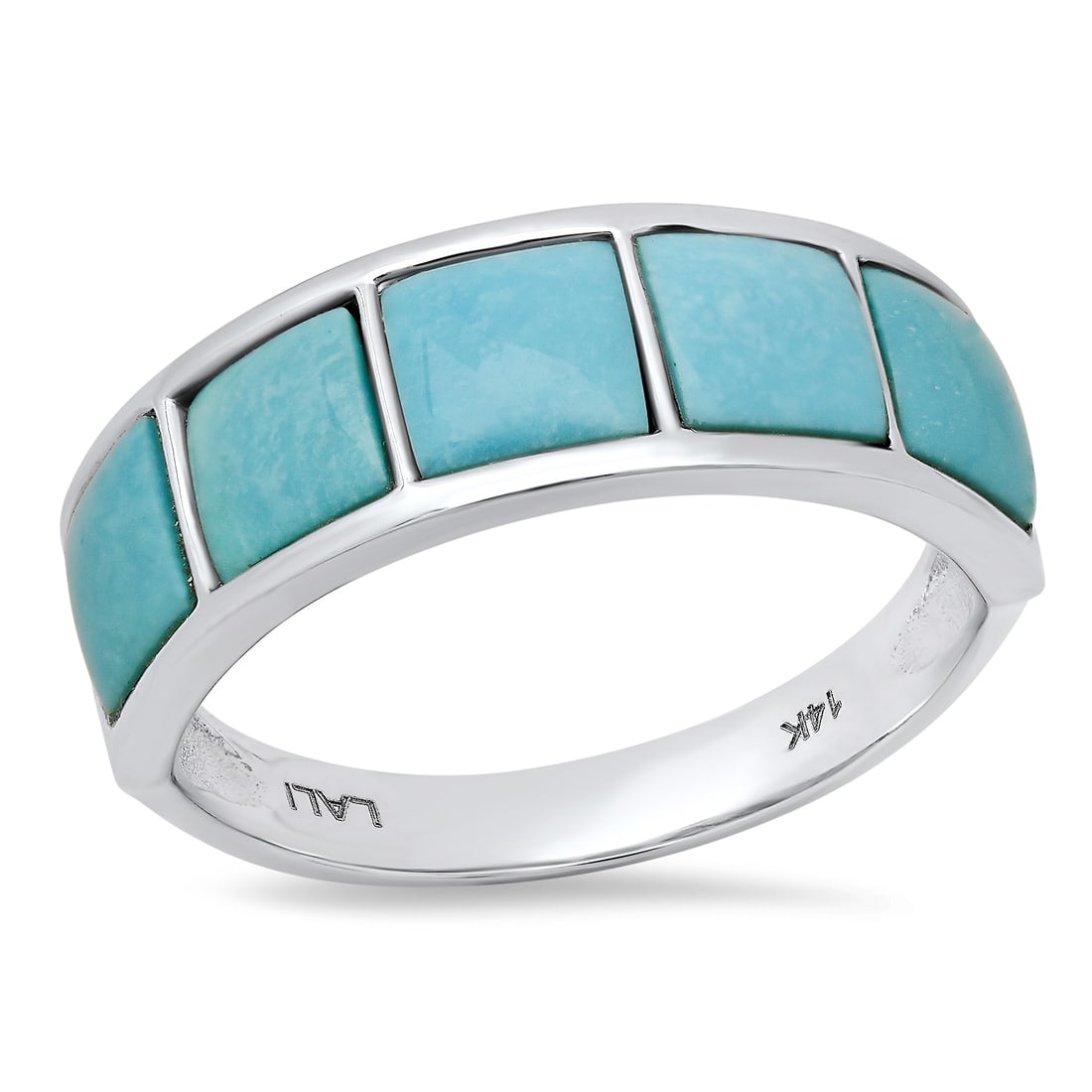 14K White Gold Setting with 2.42ct Turquoise LALI Designor Ladies Ring: Retail: $1,256.00 ****** 14K White Gold Setting with 2.42ct Turquoise LALI Designor Ladies Ring ****** Size: 7 / Metal: 14K White Gold / Total Item Weight: 3.5 Grams / Country Made: United States / / 
