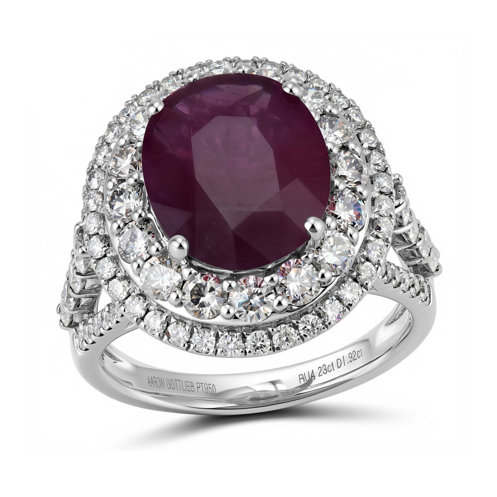 Platinum Ladies Ring with 4.23ct GIA Certified Burmese Ruby and 1.92tcw Adjacent Diamonds: Retail: $25,310.00 ****** Platinum Ladies Ring with 4.23ct GIA Certified Burmese Ruby and 1.92tcw Adjacent Diamonds ****** Size: 7 / Metal: Platinum / Total Item Weight: 10.6 Grams / Country Made: Uni