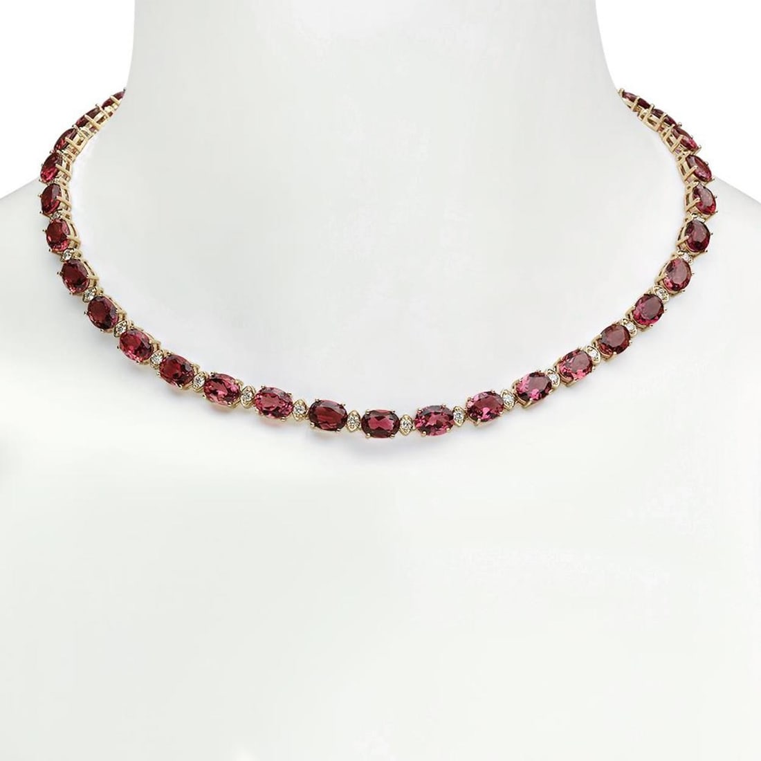 14K Gold 44.90ct Tourmaline 2.00ct Diamond Necklace: Retail: $37,176.00 ****** 14K Gold 44.90ct Tourmaline 2.00ct Diamond Necklace ****** Metal: 14K Solid Gold / Total Item Weight: 32.0 grams / Country Made: United States / / Main Stone: Tourmaline /