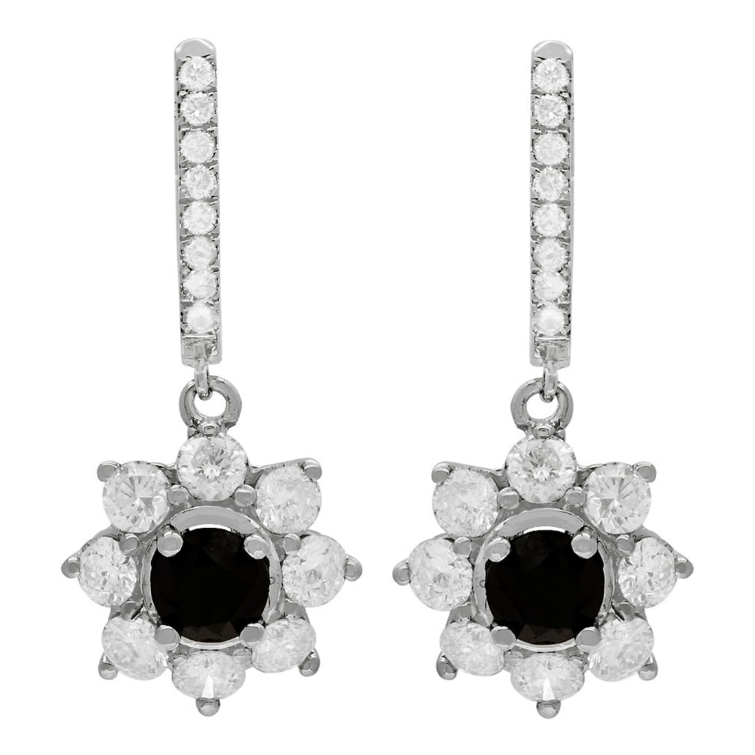 14k White Gold 2.55ct & 3.69ct Diamond Earrings: Retail: $14,825.00 ****** 14k White Gold 2.55ct & 3.69ct Diamond Earrings ****** Metal: 14K White Gold / Total Item Weight: 10.30 grams / Country Made: United States / / Main Stone: Diamond / Color: