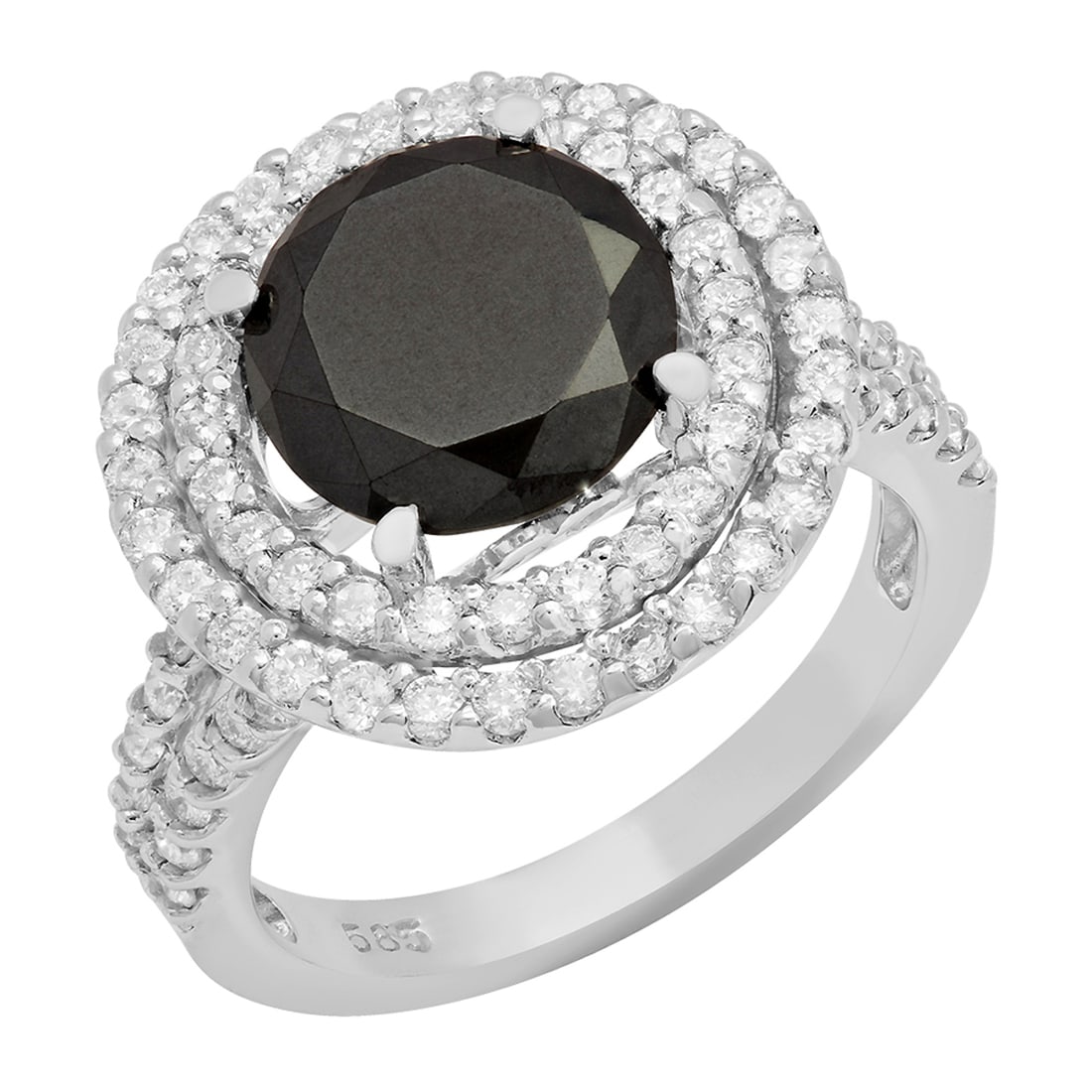 14k White Gold 3.15ct & 1.22ct Diamond Ring (1 of 4)