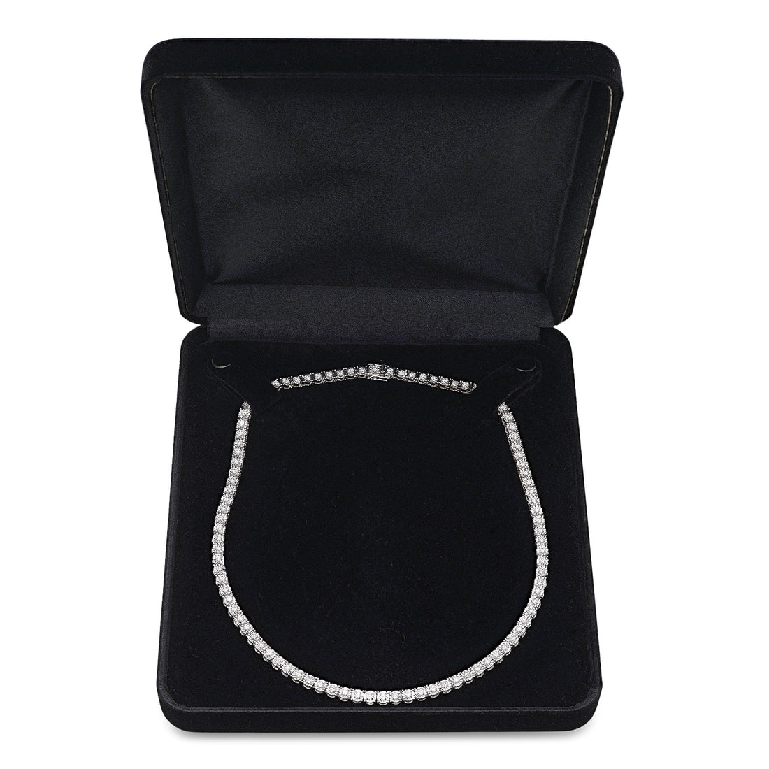 14K White Gold Setting with 7.15ct Diamond Necklace - 3
