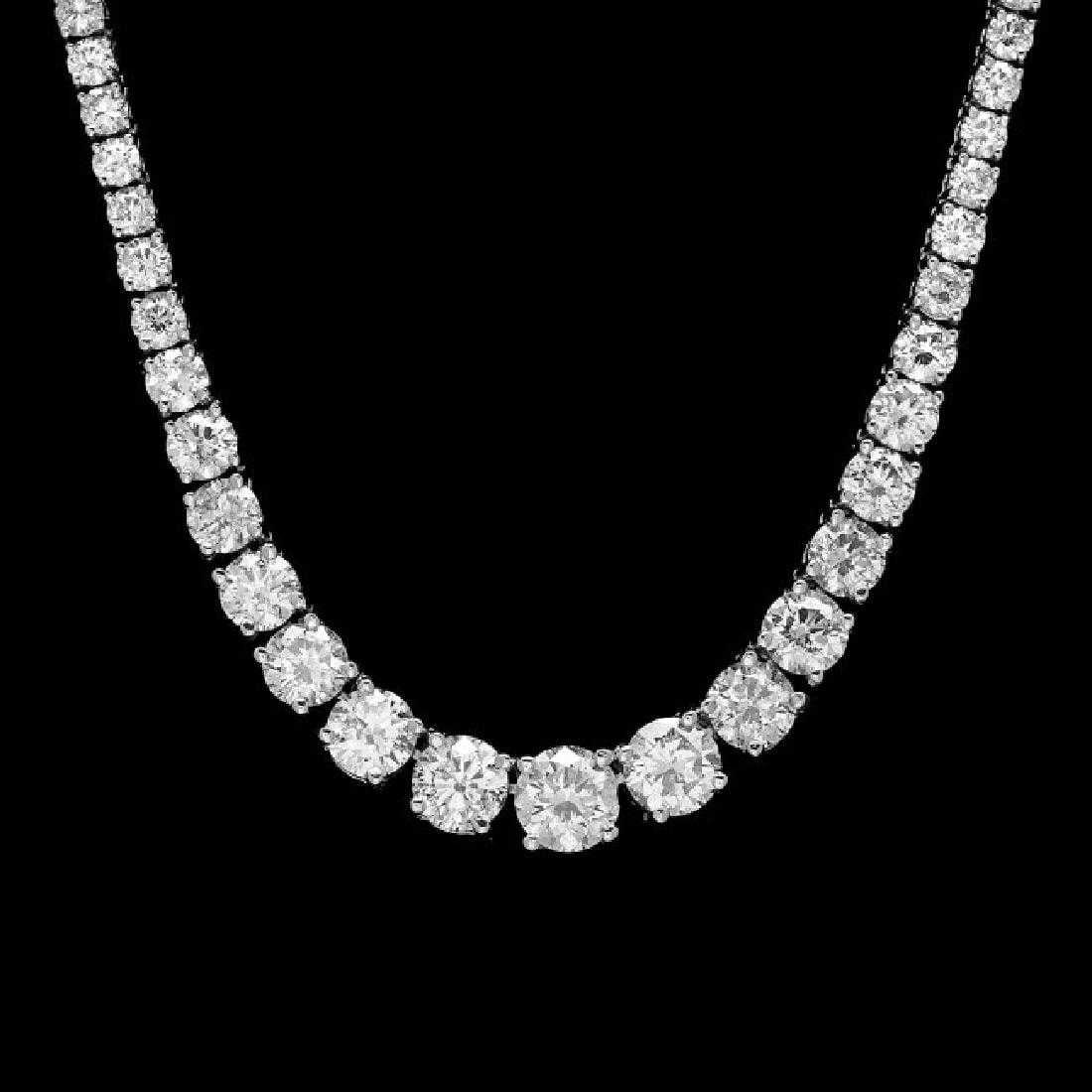 14K White Gold and 11.42ct Diamond Necklace: Retail: $47,115.00 ****** 14K White Gold and 11.42ct Diamond Necklace ****** Metal: 14K White Gold / Total Item Weight: 19.5 Grams / Country Made: United States / / Main Stone: Diamond / Carat Total W