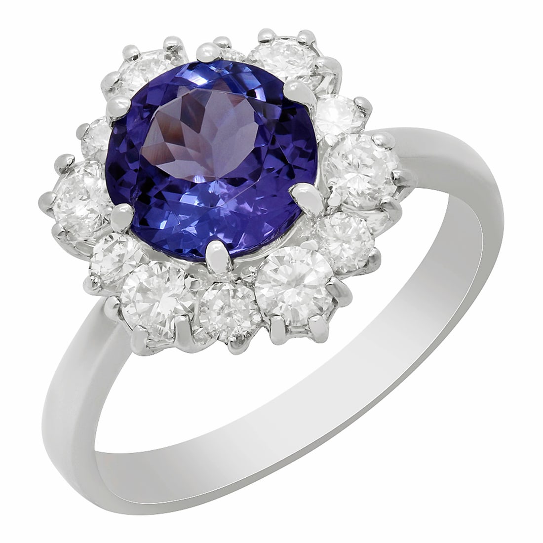 14k White Gold 2.10ct Tanzanite 0.96ct Diamond Ring: Retail: $7,560.00 ****** 14k White Gold 2.10ct Tanzanite 0.96ct Diamond Ring ****** Metal: 14K White Gold / Total Item Weight: 4.60 grams / Country Made: United States / / Main Stone: Tanzanite /