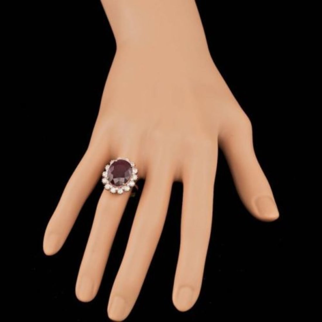 14K Rose Gold 10.17ct Ruby and 1.50ct Diamond Ring - 3