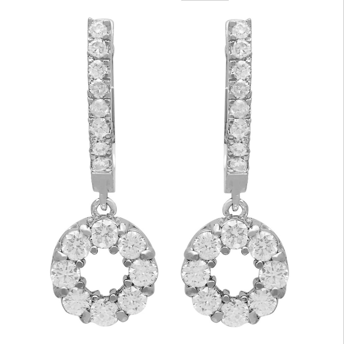 14k White Gold 1.79ct Diamond Earrings: Retail: $8,030.00 ****** 14k White Gold 1.79ct Diamond Earrings ****** Metal: 14K White Gold / Total Item Weight: 6.30 grams / Country Made: United States / / Main Stone: Diamond / Carat Total Weight: