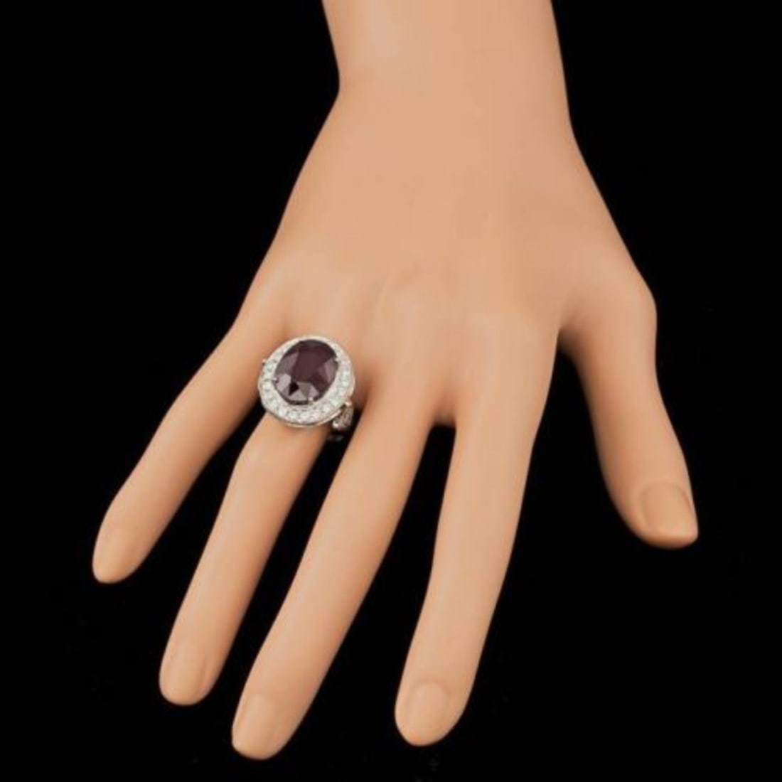 14K White Gold 12.69ct Ruby and 1.91ct Diamond Ring - 4