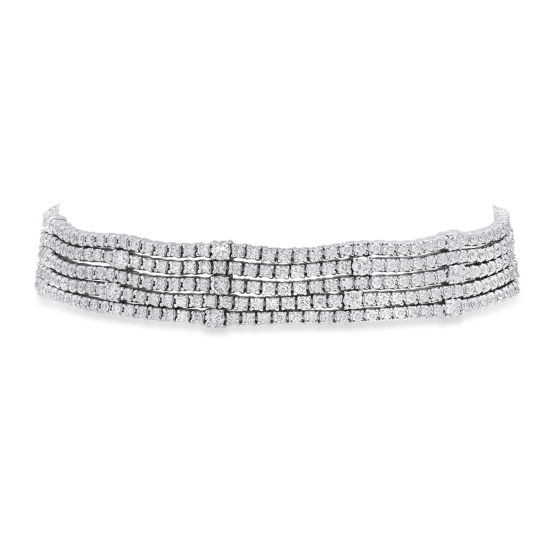18K White Gold and 7.53ct Diamond Bracelet: Retail: $27,680.00 ****** 18K White Gold and 7.53ct Diamond Bracelet ****** Metal: 18K White Gold / Total Item Weight: 30.7 Grams / Country Made: United States / / Main Stone: Diamond / Carat Total