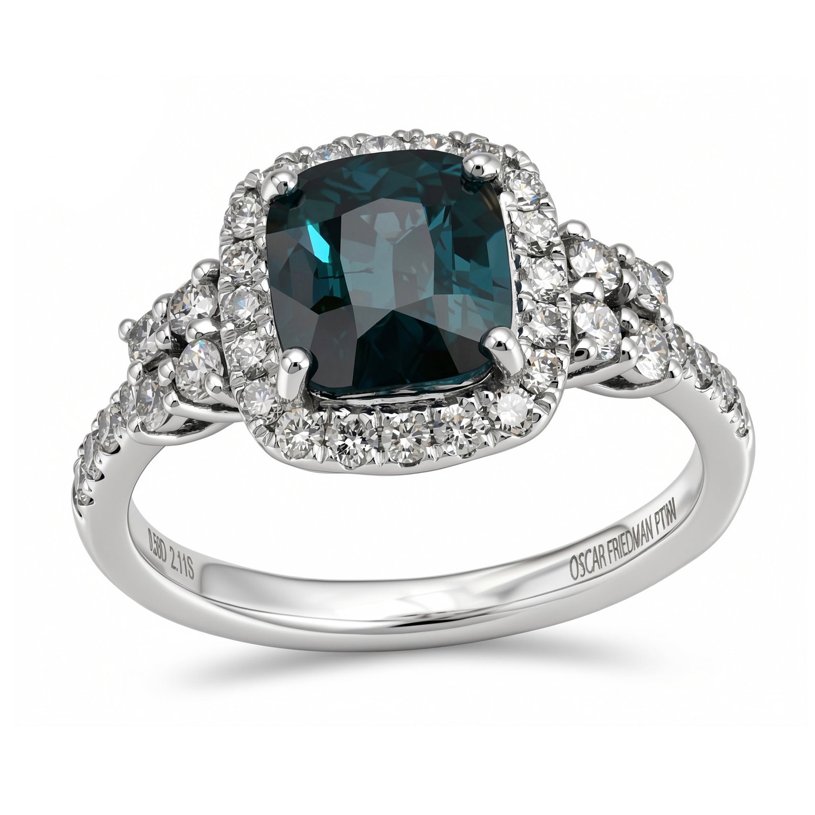 Platinum Ladies Ring with 2.11ct GIA Certified Spinel and 0.58tcw Adjacent Diamonds: Retail: $12,680.00 ****** Platinum Ladies Ring with 2.11ct GIA Certified Spinel and 0.58tcw Adjacent Diamonds ****** Size: 7 / Metal: Platinum / Total Item Weight: 4.9 Grams / Country Made: United Sta