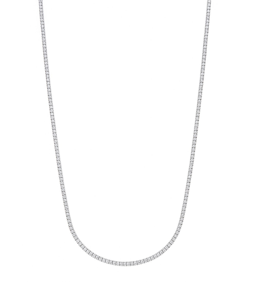 14K White Gold Ladies Riviera Necklace with 4.45tcw Diamonds