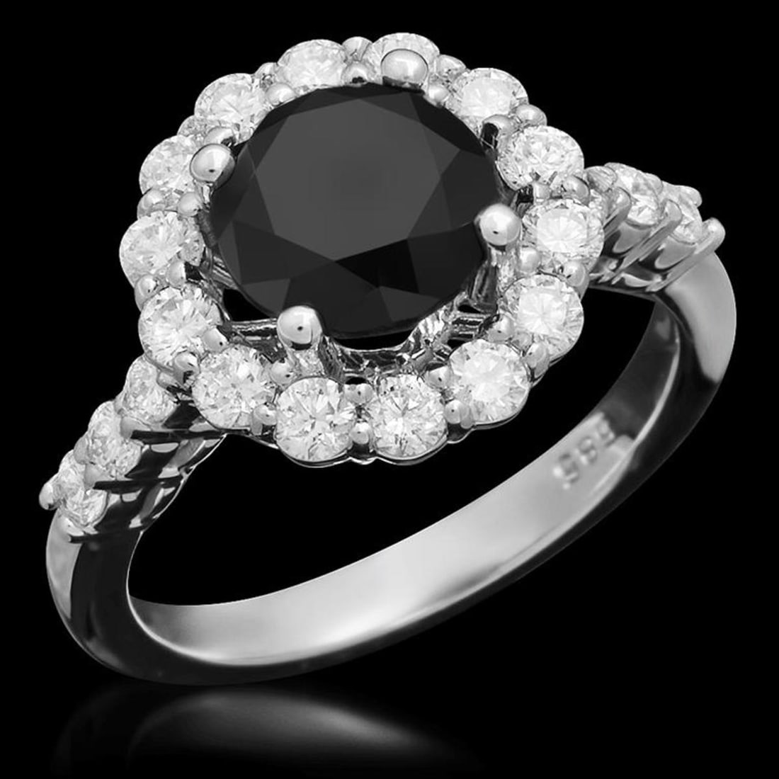 14K White Gold 2.16ct Fancy Diamond and 0.96ct Diamond Ring: Retail: $12,400.00 ****** 14K White Gold 2.16ct Fancy Diamond and 0.96ct Diamond Ring ****** Metal: 14K White Gold / Total Item Weight: 4.7 Grams / Country Made: United States / / Main Stone: Diamond