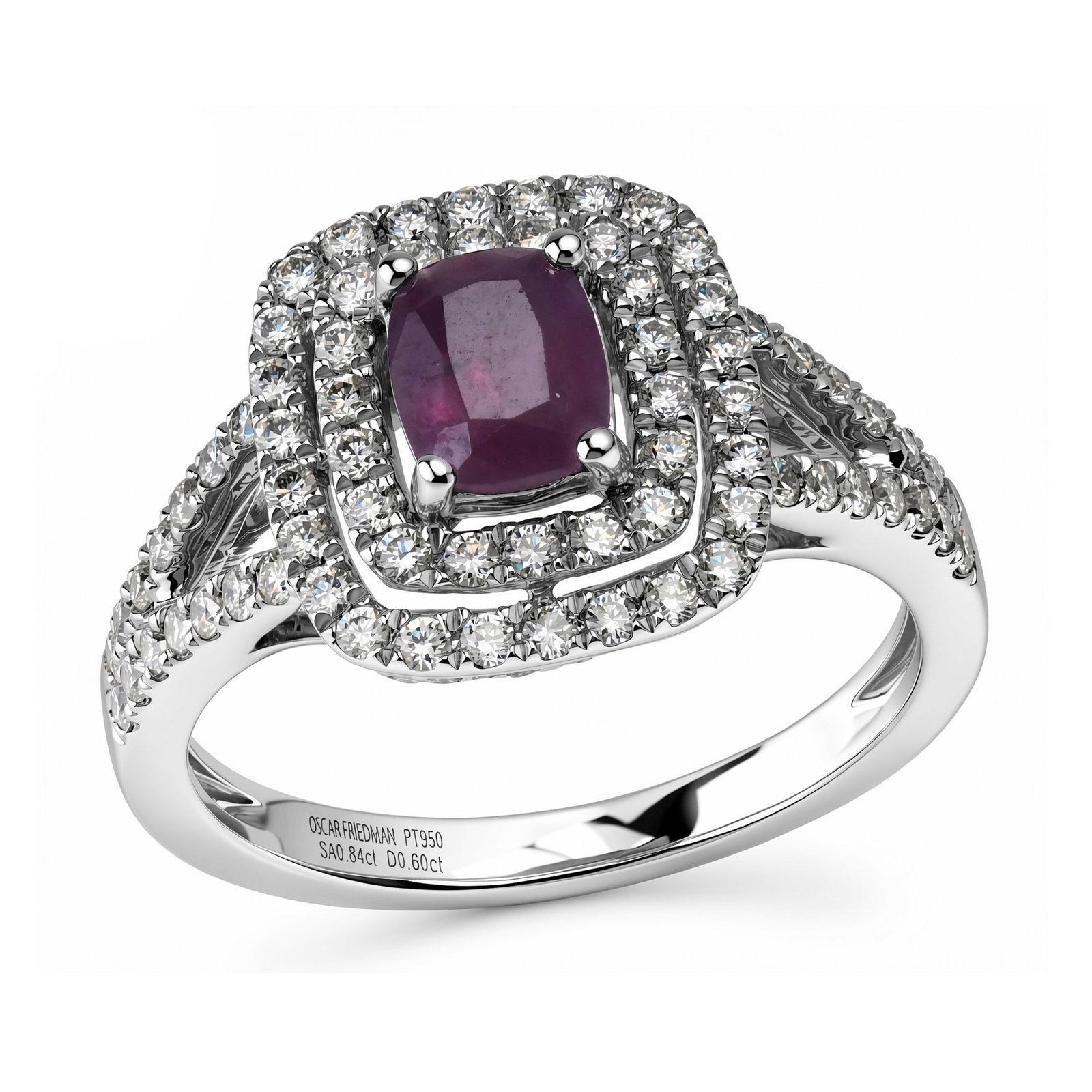 Platinum Ladies Ring with 0.84ct GIA Certified Kashmir Sapphire and 0.60tcw Adjacent Diamonds: Retail: $12,246.00 ****** Platinum Ladies Ring with 0.84ct GIA Certified Kashmir Sapphire and 0.60tcw Adjacent Diamonds ****** Size: 7 / Metal: Platinum / Total Item Weight: 6.9 Grams / Country Made: 
