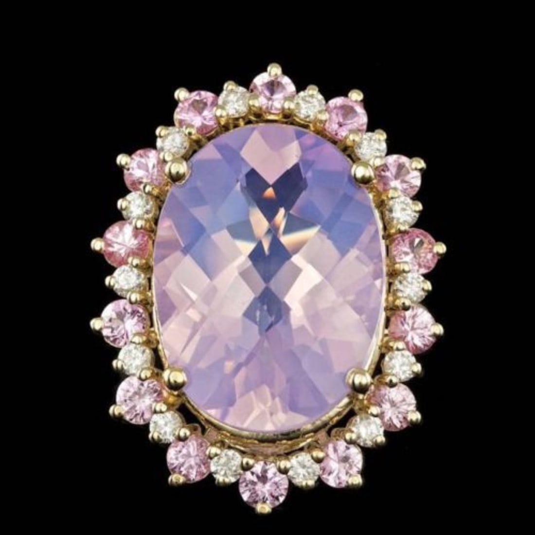 14K Yellow Gold 13.87ct Amethyst 1.99ct Sapphire and 0.72ct Diamond Ring: Retail: $10,790.00 ****** 14K Yellow Gold 13.87ct Amethyst 1.99ct Sapphire and 0.72ct Diamond Ring ****** Metal: 14K Yellow Gold / Total Item Weight: 11.0 Grams / Country Made: United States / / Main 
