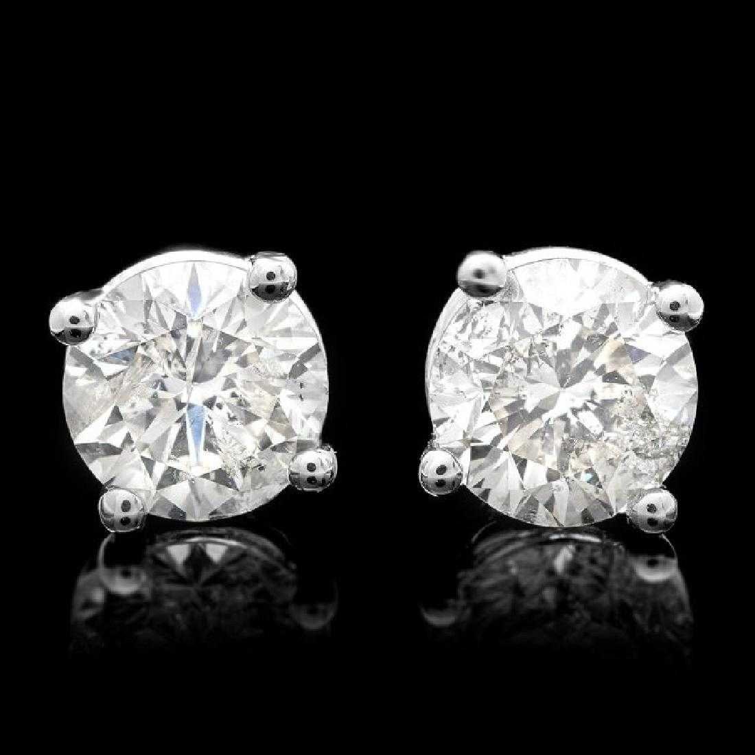 14K White Gold 1.00ct Diamond Earrings (1 of 5)