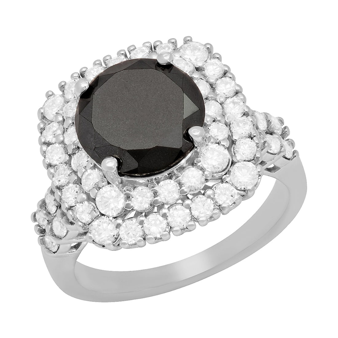 14k White Gold 2.81ct & 4.46ct Diamond Ring: Retail: $15,975.00 ****** 14k White Gold 2.81ct & 4.46ct Diamond Ring ****** Metal: 14K White Gold / Total Item Weight: 6.7 grams / Country Made: United States / / Main Stone: Diamond / Color: Fancy