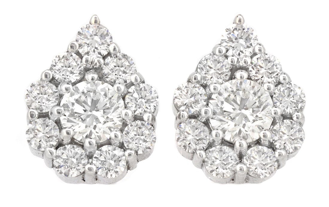 18K White Gold Ladies Earrings with 2.75ct tw Diamonds: Retail: $20,000.00 ****** 18K White Gold Ladies Earrings with 2.75ct tw Diamonds ****** Metal: 18K White Gold / Total Item Weight: 5.5 Grams / Country Made: United States / / Main Stone: Diamond / Car