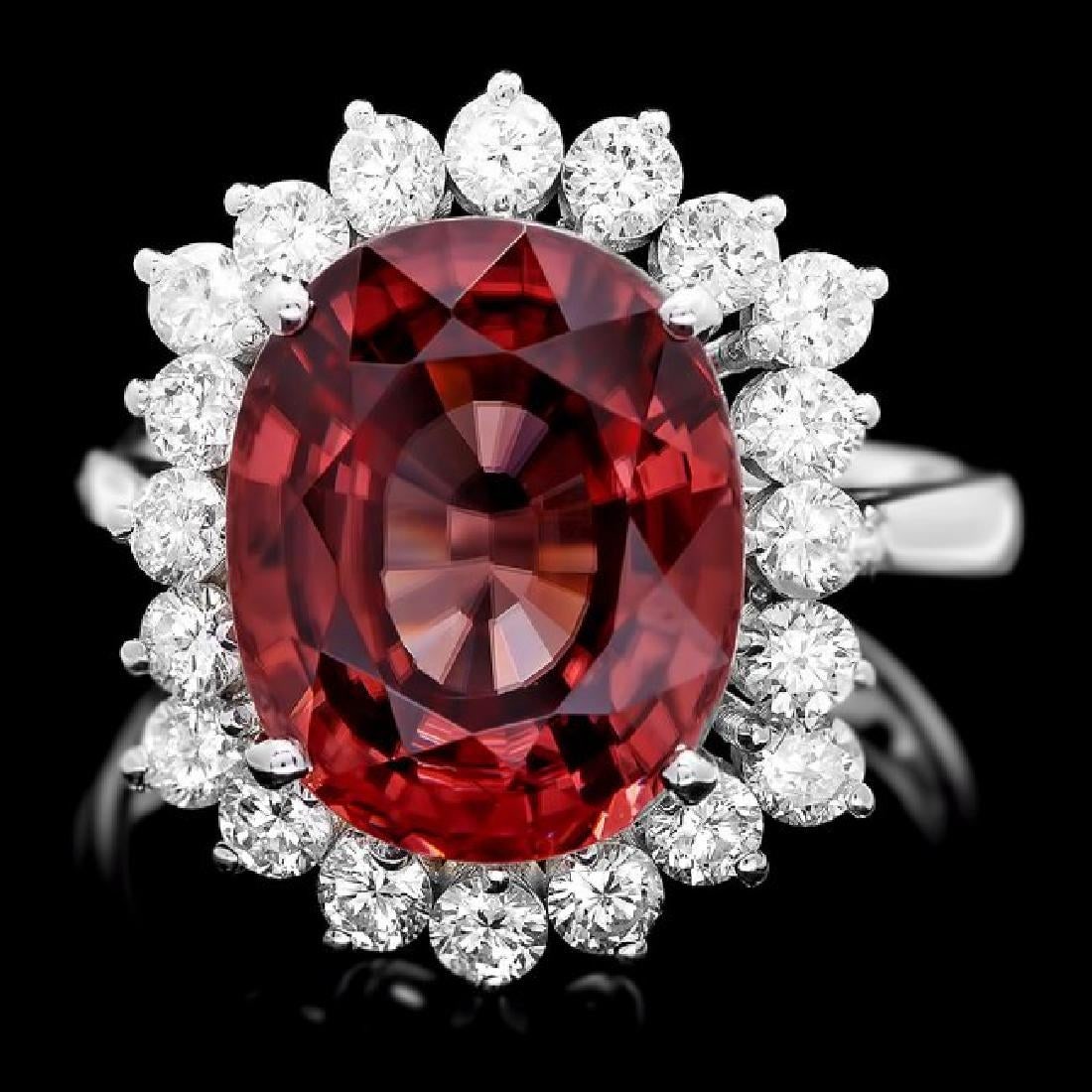 14K White Gold 8.87ct Zircon and 0.90ct Diamond Ring: Retail: $11,670.00 ****** 14K White Gold 8.87ct Zircon and 0.90ct Diamond Ring ****** Metal: 14K White Gold / Total Item Weight: 6.5 Grams / Country Made: United States / / Main Stone: Zircon /
