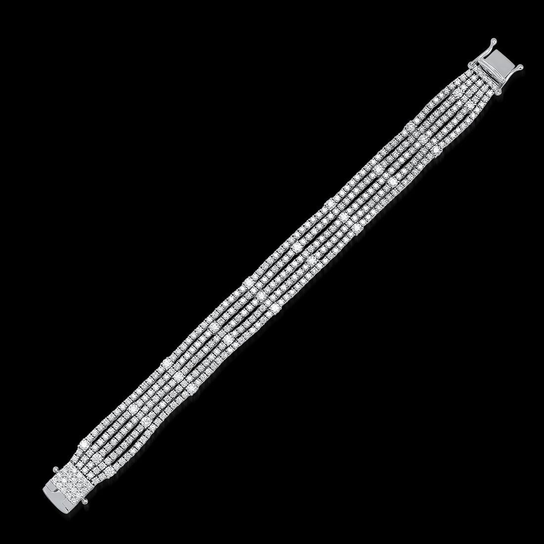 18K White Gold and 11.05ct Diamond Bracelet: Retail: $42,468.00 ****** 18K White Gold and 11.05ct Diamond Bracelet ****** Metal: 18K White Gold / Total Item Weight: 36.8 Grams / Country Made: United States / / Main Stone: Diamond / Carat Total W