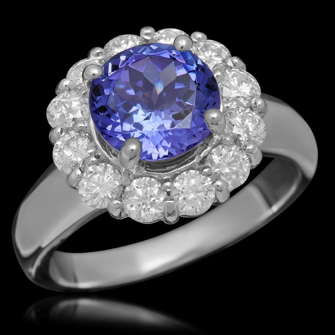 14K White Gold 2.07ct Tanzanite and 1.12ct Diamond Ring: Retail: $8,560.00 ****** 14K White Gold 2.07ct Tanzanite and 1.12ct Diamond Ring ****** Metal: 14K White Gold / Total Item Weight: 6.3 Grams / Country Made: United States / / Main Stone: Tanzanite / C