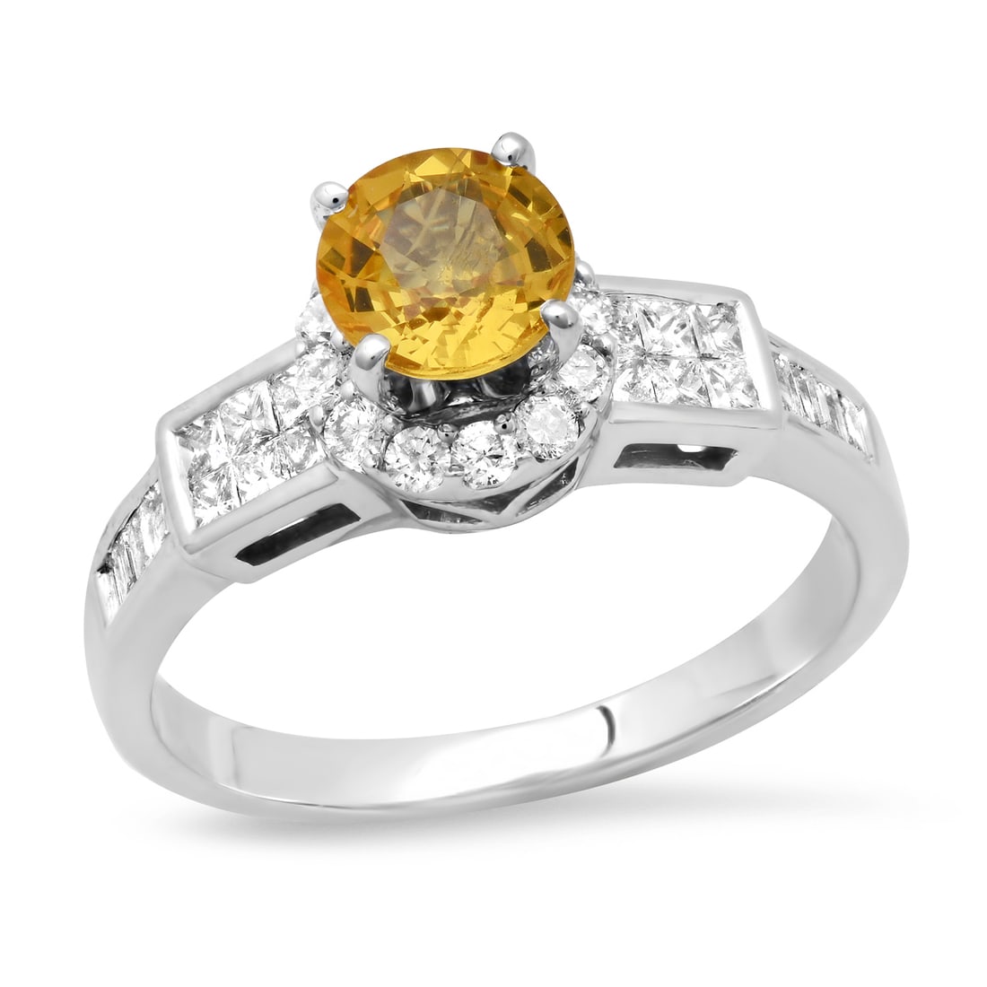 18K White Gold Setting with 0.98ct Sapphire and 0.57ct Diamond Ring: Retail: $5,240.00 ****** 18K White Gold Setting with 0.98ct Sapphire and 0.57ct Diamond Ring ****** Size: 7(we offer free resizing to winning bidders) / Metal: 18K White Gold / Total Item Weight: 4.3 