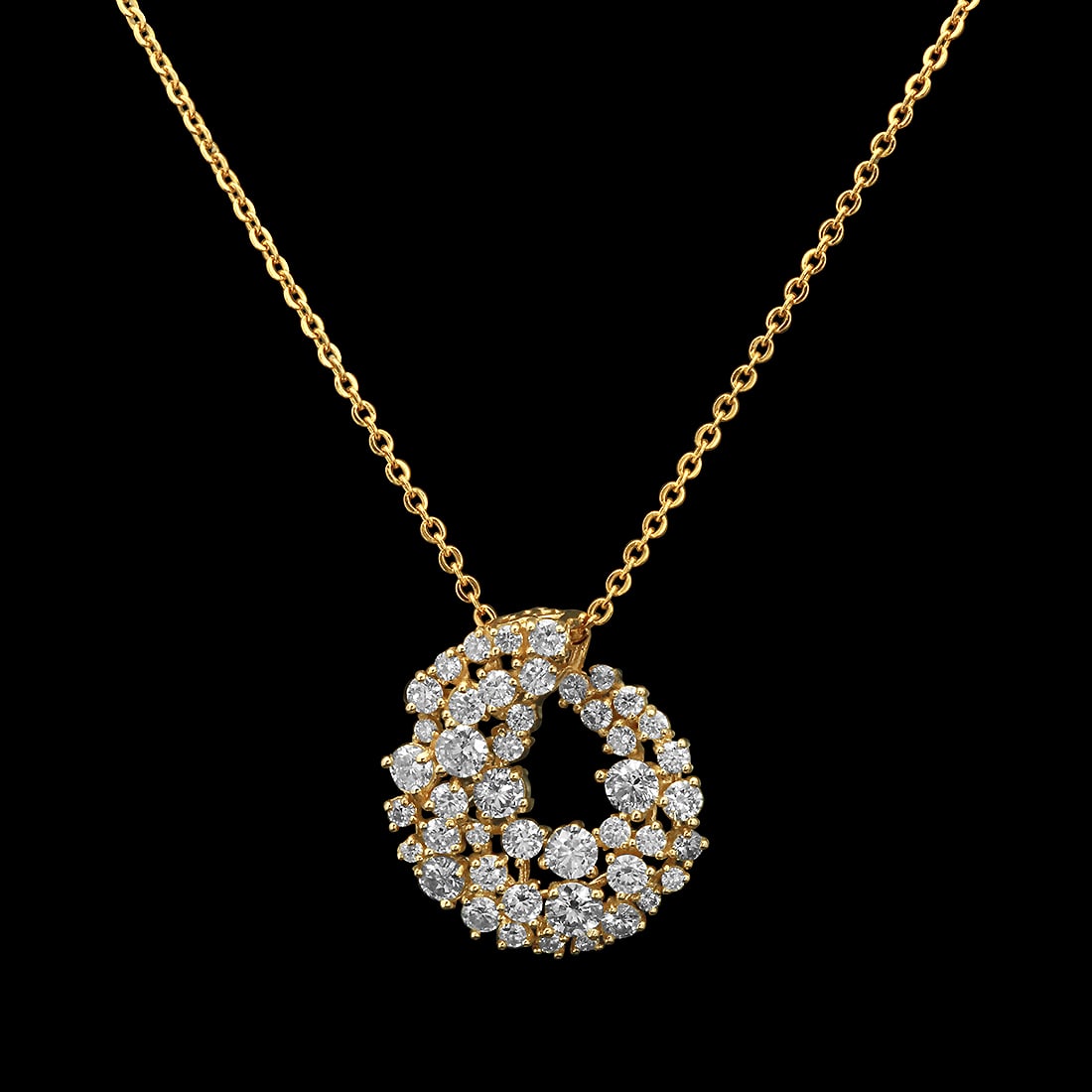 14k Yellow Gold 2.70ct Diamond Pendant (1 of 5)