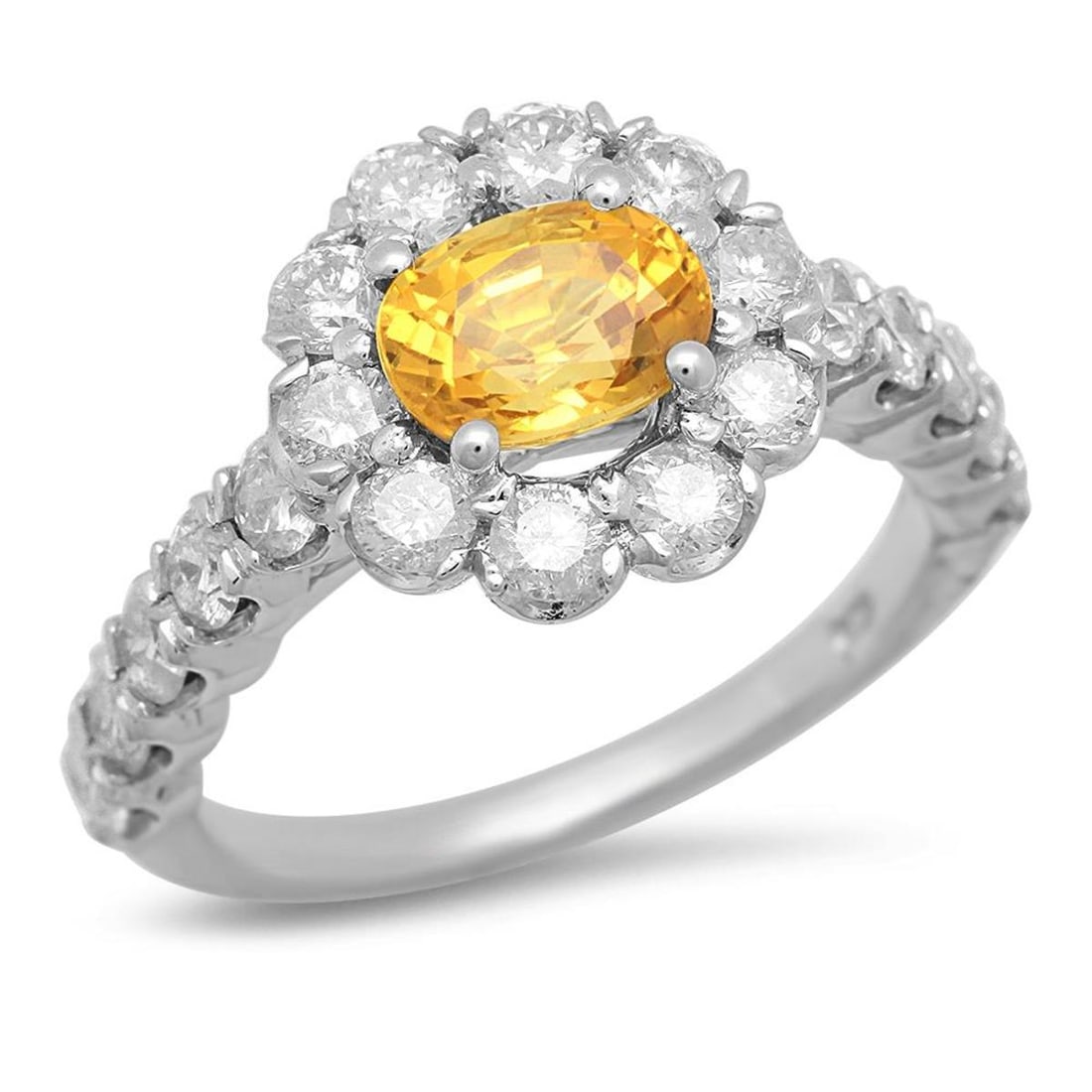 14K White Gold 1.68ct Sapphire and 1.47ct Diamond Ring: Retail: $5,705.00 ****** 14K White Gold 1.68ct Sapphire and 1.47ct Diamond Ring ****** Metal: 14K White Gold / Total Item Weight: 3.8 Grams / Country Made: United States / / Main Stone: Sapphire / Col