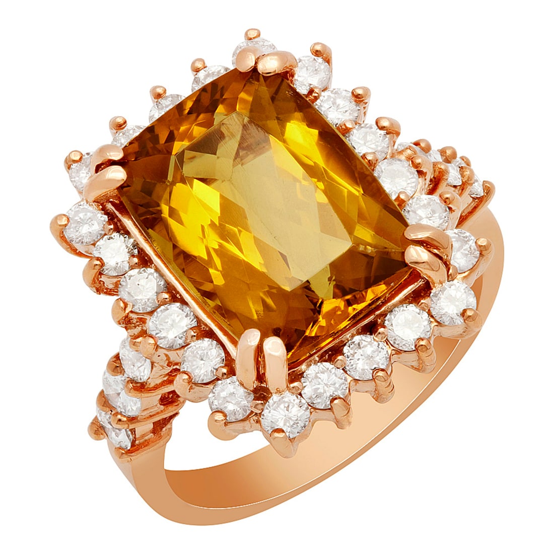 14k Rose Gold 4.82ct Yellow Beryl 0.80ct Diamond Ring: Retail: $7,725.00 ****** 14k Rose Gold 4.82ct Yellow Beryl 0.80ct Diamond Ring ****** Metal: 14K White Gold / Total Item Weight: 7.30 grams / Country Made: United States / / Main Stone: Yellow Beryl