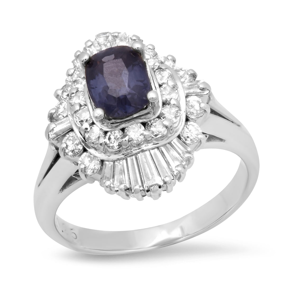 Platinum Setting with 1.01ct Spinel and 1.31ct Diamond Ladies Ring: Retail: $10,800.00 ****** Platinum Setting with 1.01ct Spinel and 1.31ct Diamond Ladies Ring ****** Size: 7.5 (we offer free resizing to winning bidders) / Metal: Platinum / Total Item Weight: 10.0