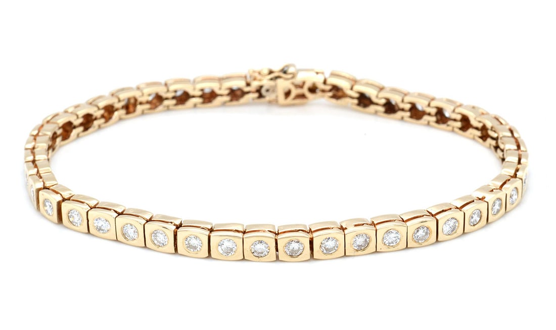 14K Yellow Gold Ladies Bracelet with 2.60tcw Diamonds (1 of 5)