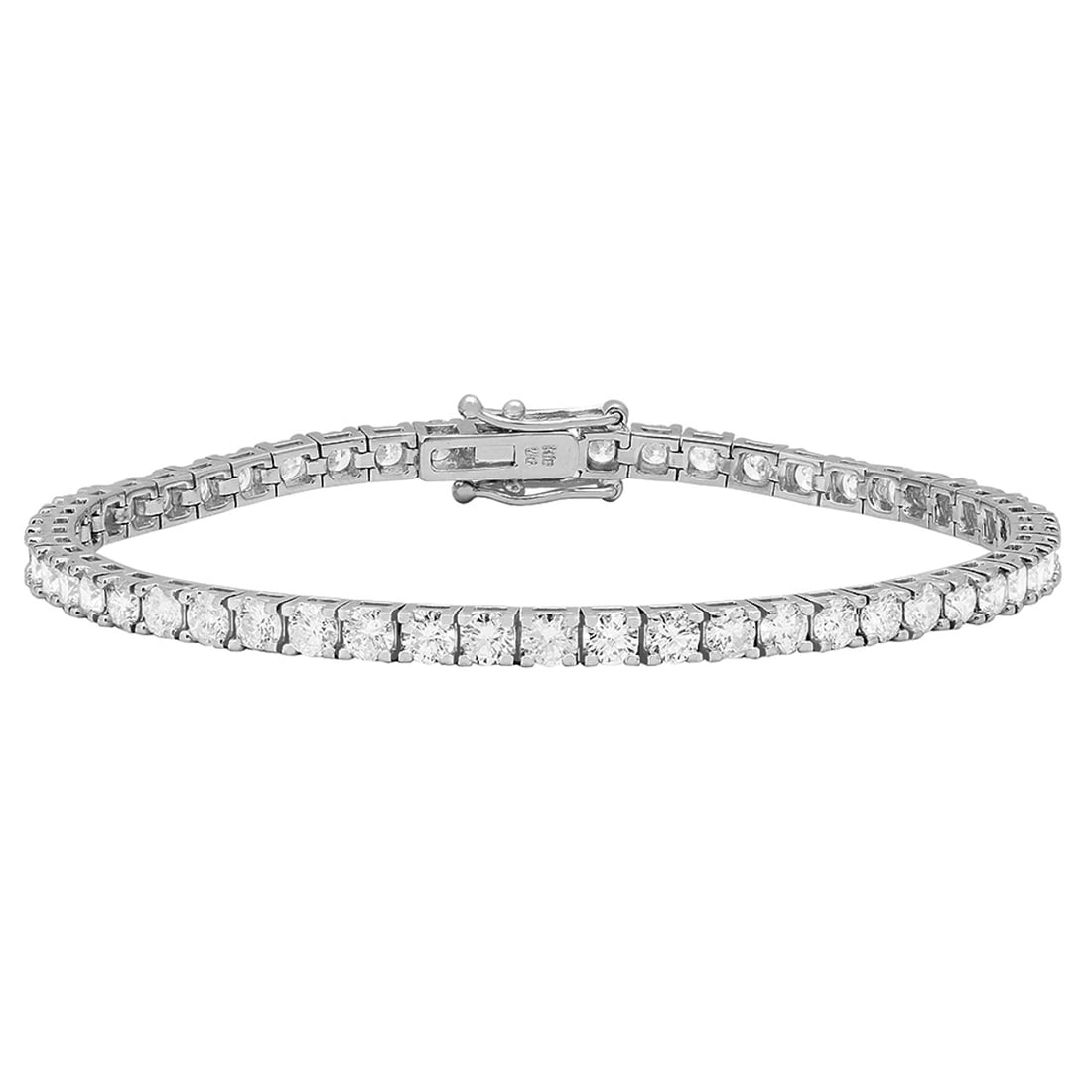 18k White Gold 5.83ct Diamond Bracelet: Retail: $14,850.00 ****** 18k White Gold 5.83ct Diamond Bracelet ****** Metal: 18K White Gold / Total Item Weight: 12.70 grams / Country Made: United States / / Main Stone: Diamond / Color: None /