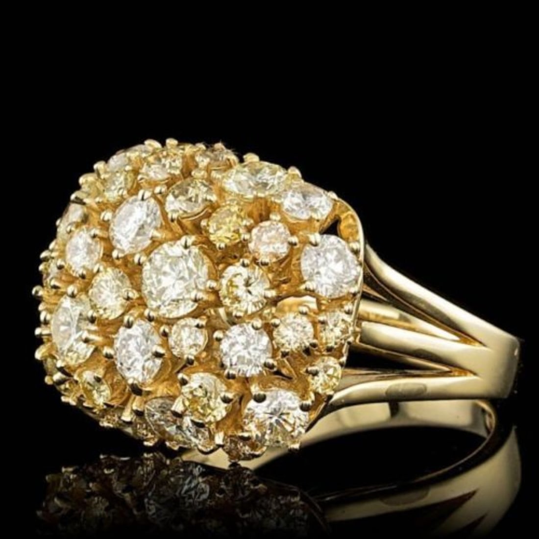 14K Yellow Gold 3.29ct Diamond Ring - 2