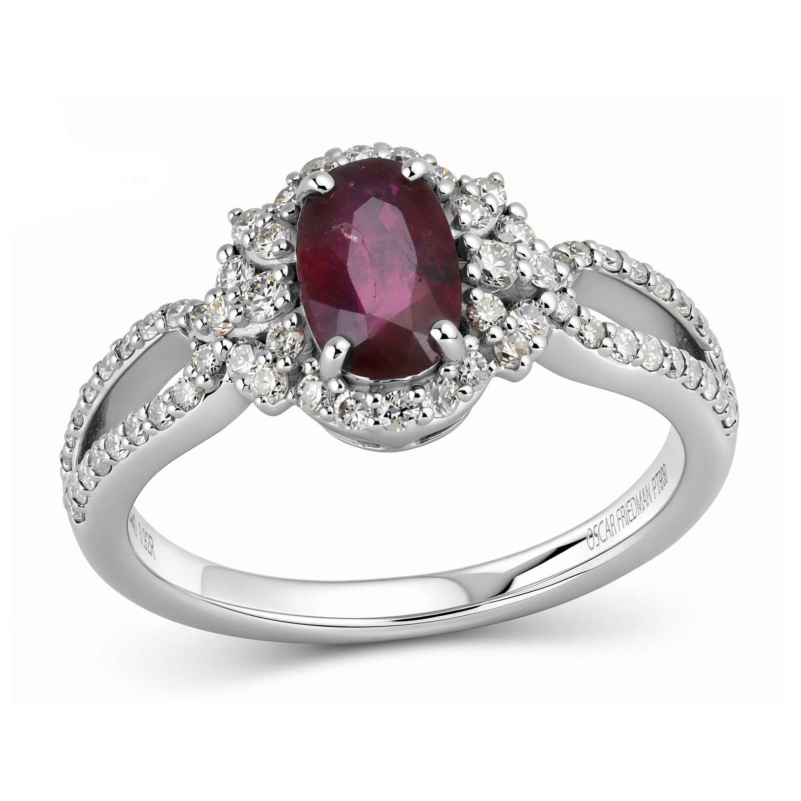 Platinum Ladies Ring with 0.92ct GIA Certified Ruby and 0.44tcw Adjacent Diamonds: Retail: $11,890.00 ****** Platinum Ladies Ring with 0.92ct GIA Certified Ruby and 0.44tcw Adjacent Diamonds ****** Size: 7 / Metal: Platinum / Total Item Weight: 4.9 Grams / Country Made: United