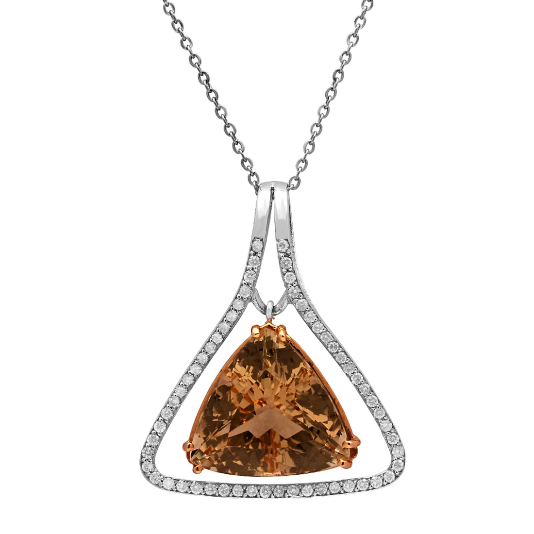 14k White Gold 23.65ct Morganite 1.09ct Diamond Pendant: Retail: $14,450.00 ****** 14k White Gold 23.65ct Morganite 1.09ct Diamond Pendant ****** Metal: 14K White Gold / Total Item Weight: 11.50 grams / Country Made: United States / / Main Stone: Morganite