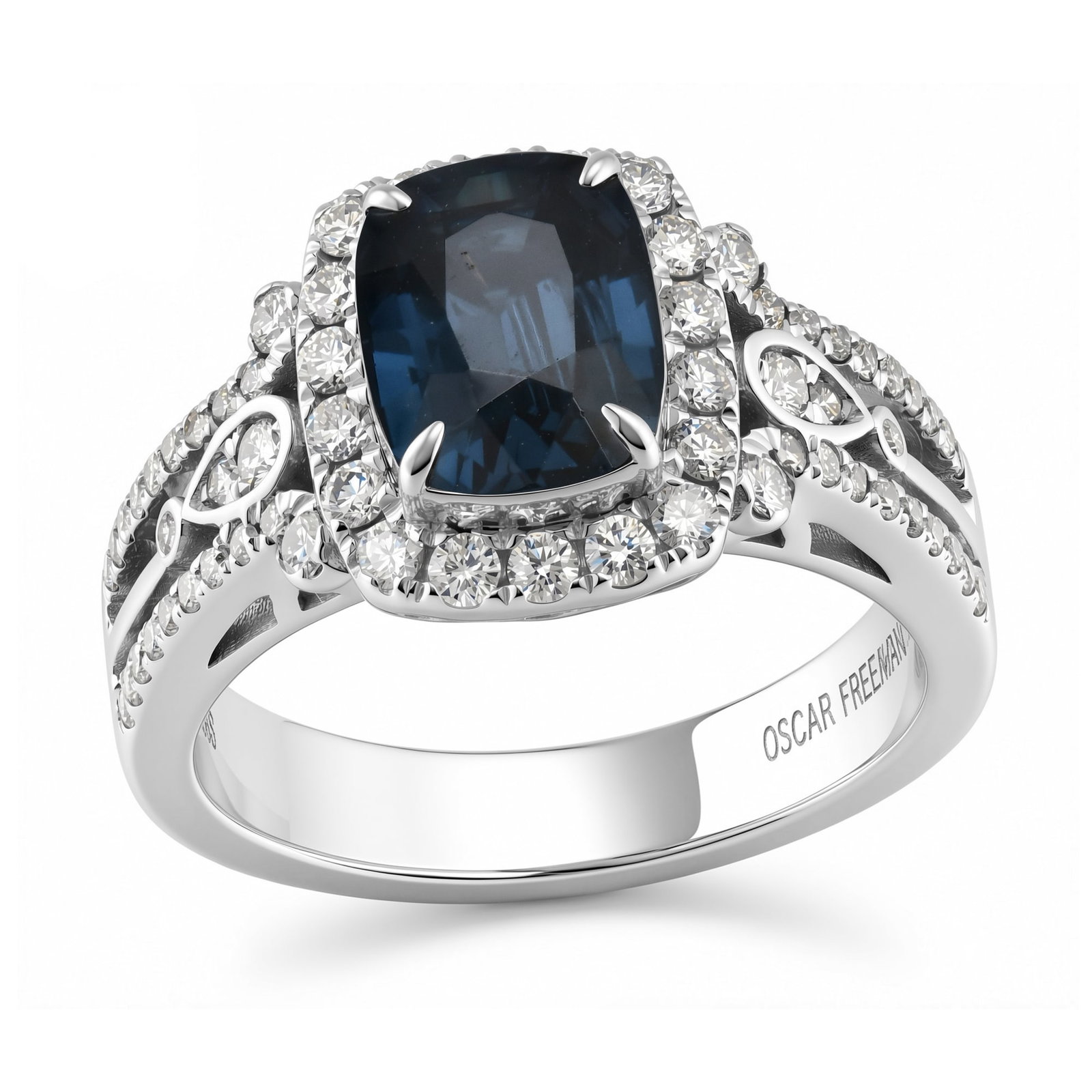 Platinum Ladies Ring with 2.08ct GIA Certified Sapphire and 0.65tcw Adjacent Diamonds: Retail: $18,590.00 ****** Platinum Ladies Ring with 2.08ct GIA Certified Sapphire and 0.65tcw Adjacent Diamonds ****** Size: 7 / Metal: Platinum / Total Item Weight: 10.5 Grams / Country Made: United 